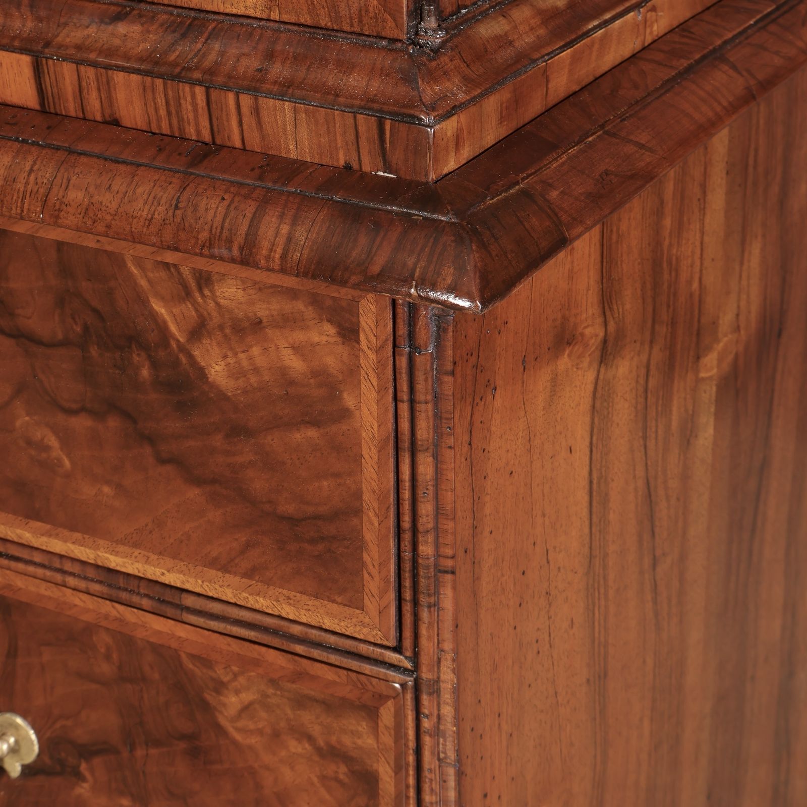 Queen Anne Walnut Cabinet On Chest photo vintage