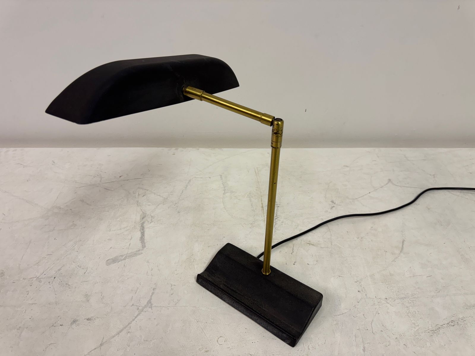 375.0 Adjustable Brass And Metal Desk Lamp By Omi For Koch & Lowy, 1970s photo