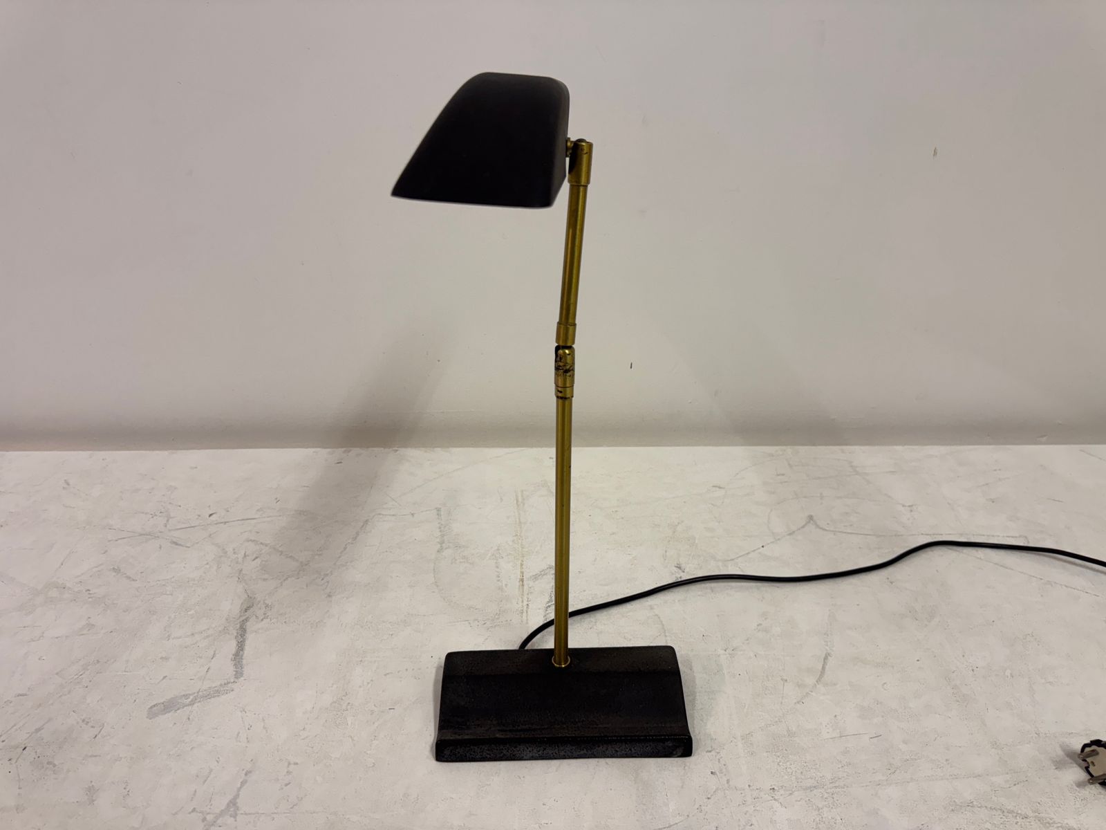photo vintage Adjustable Brass And Metal Desk Lamp By Omi For Koch & Lowy, 1970s