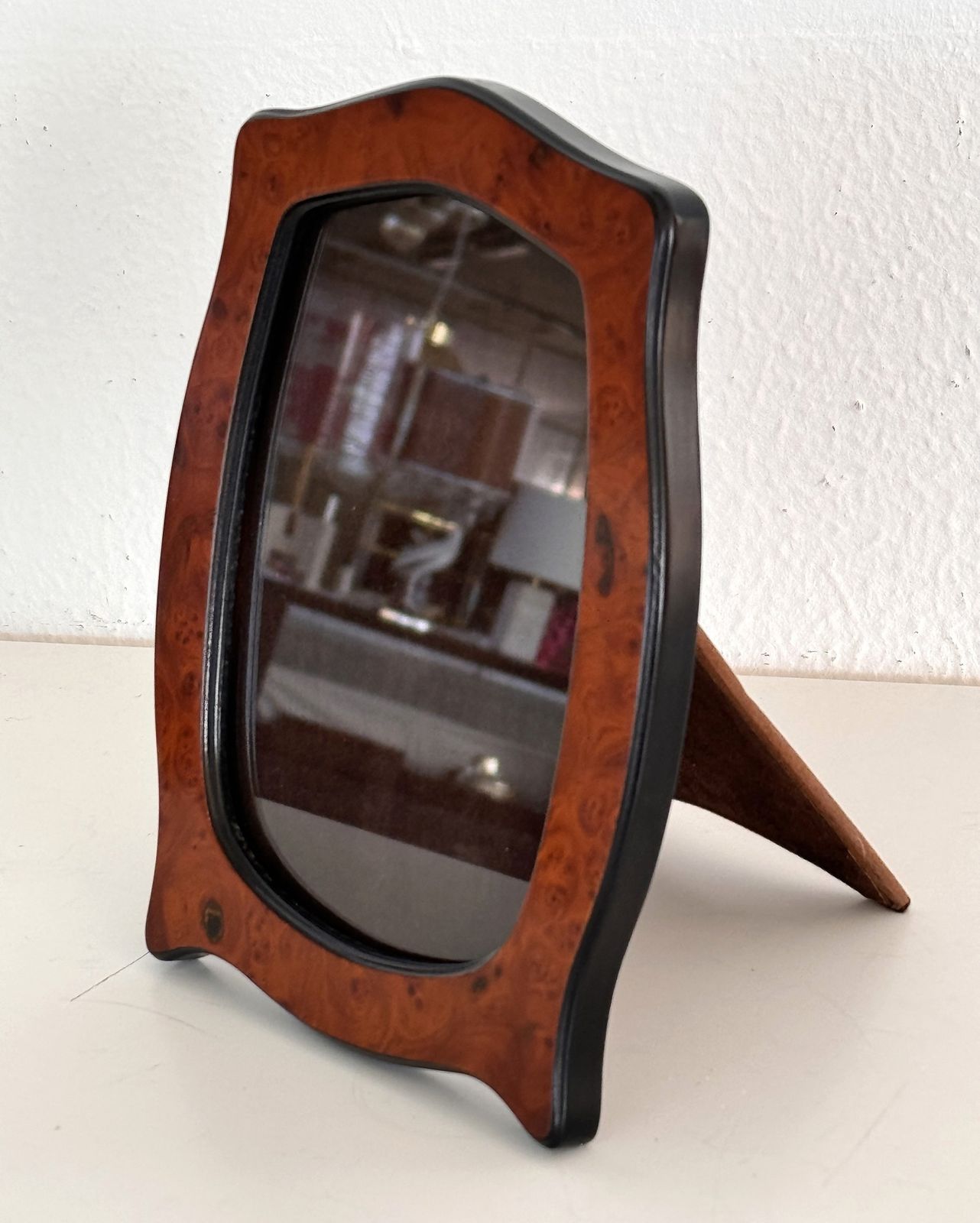Italian Art Deco Burl Wood Picture Frame,1950 photo Home Decor