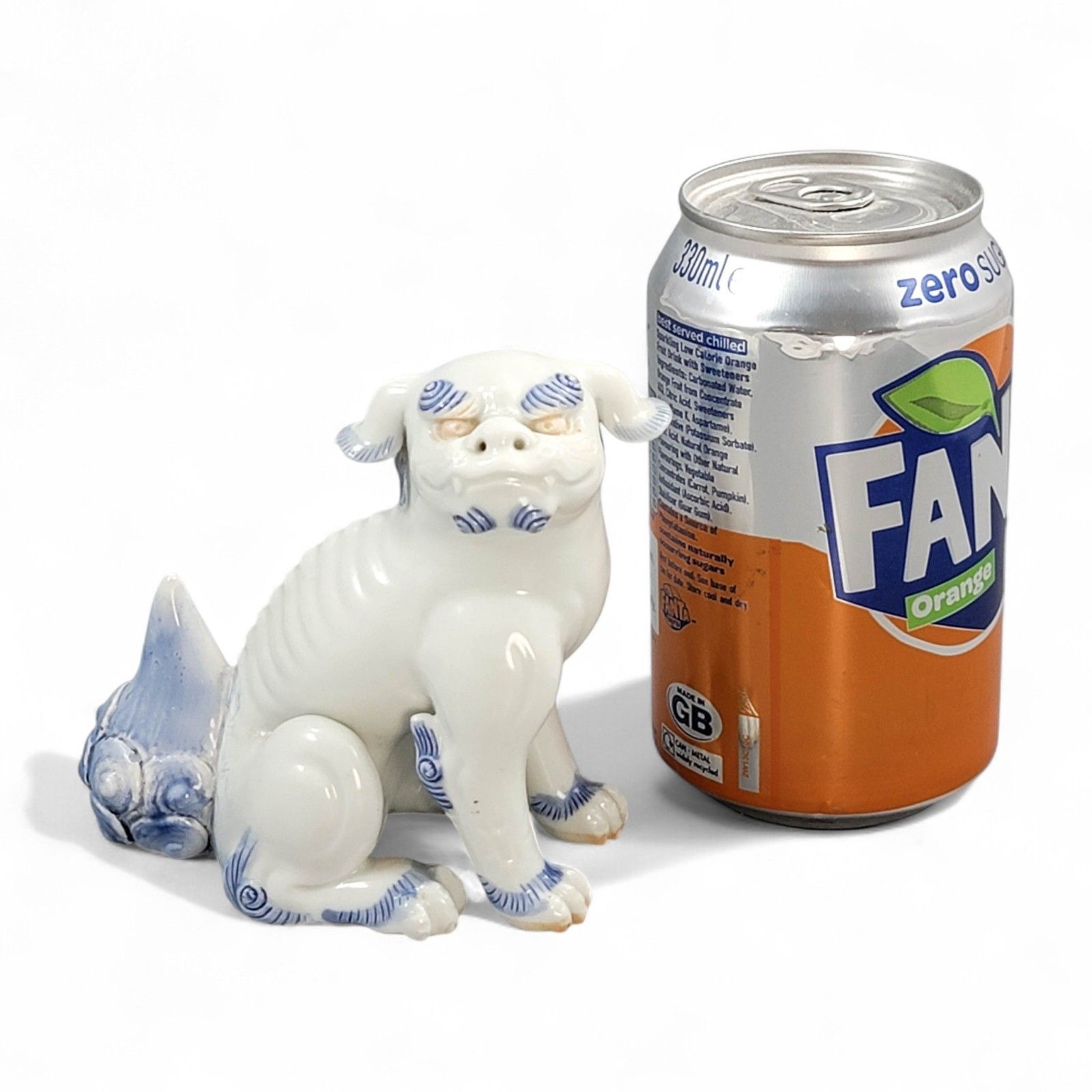 photo furniture Japanese Hirado Blue And White Porcelain Lion Dog Sculpture, C. 1840–1880