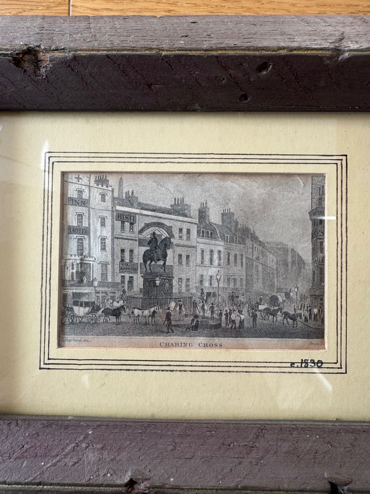 Steel Engraving Of Charing Cross (1830) photo for sale