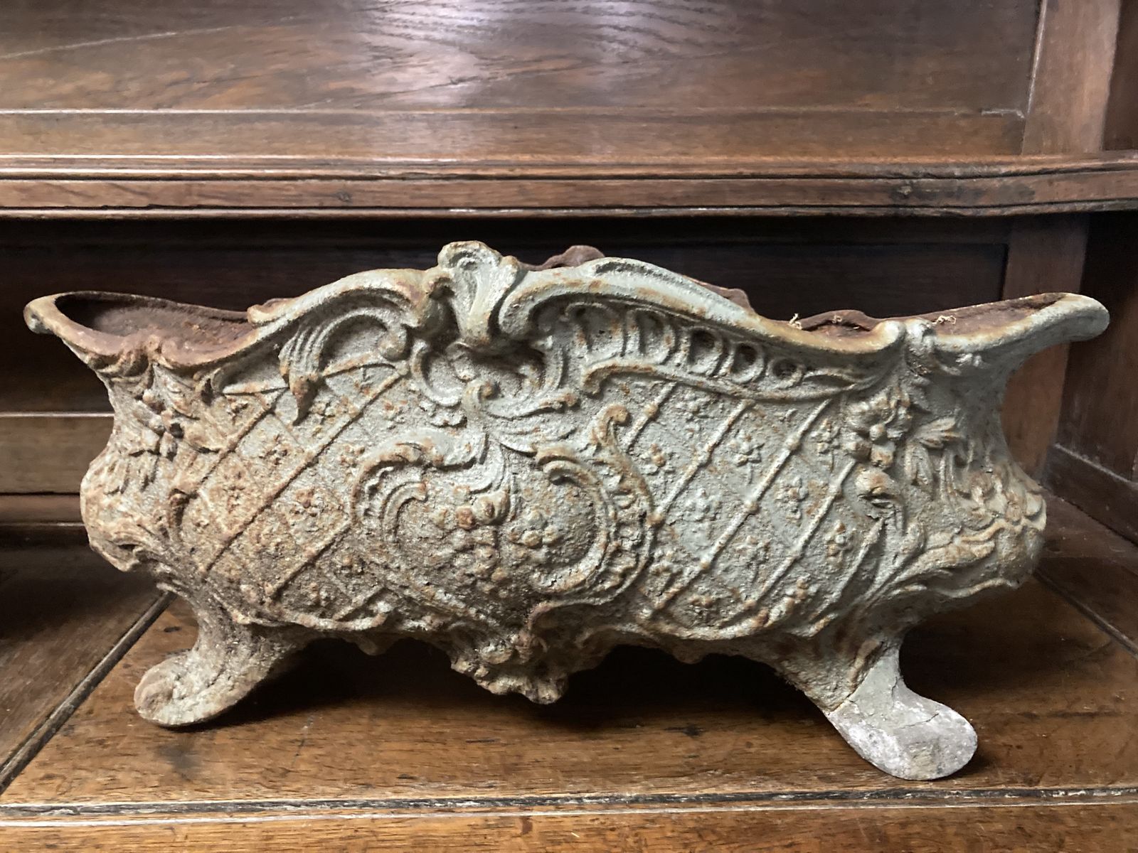 Pair Of Cast Iron Antique French Jardinière Planters photo vinterior