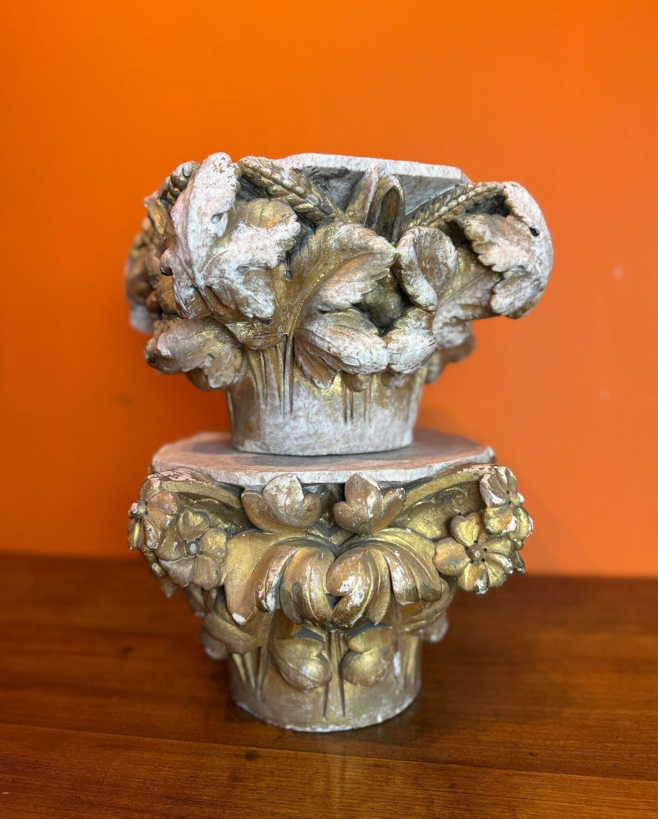 Pair Of 19th Century Carved Stone Architectural Capitals photo for sale