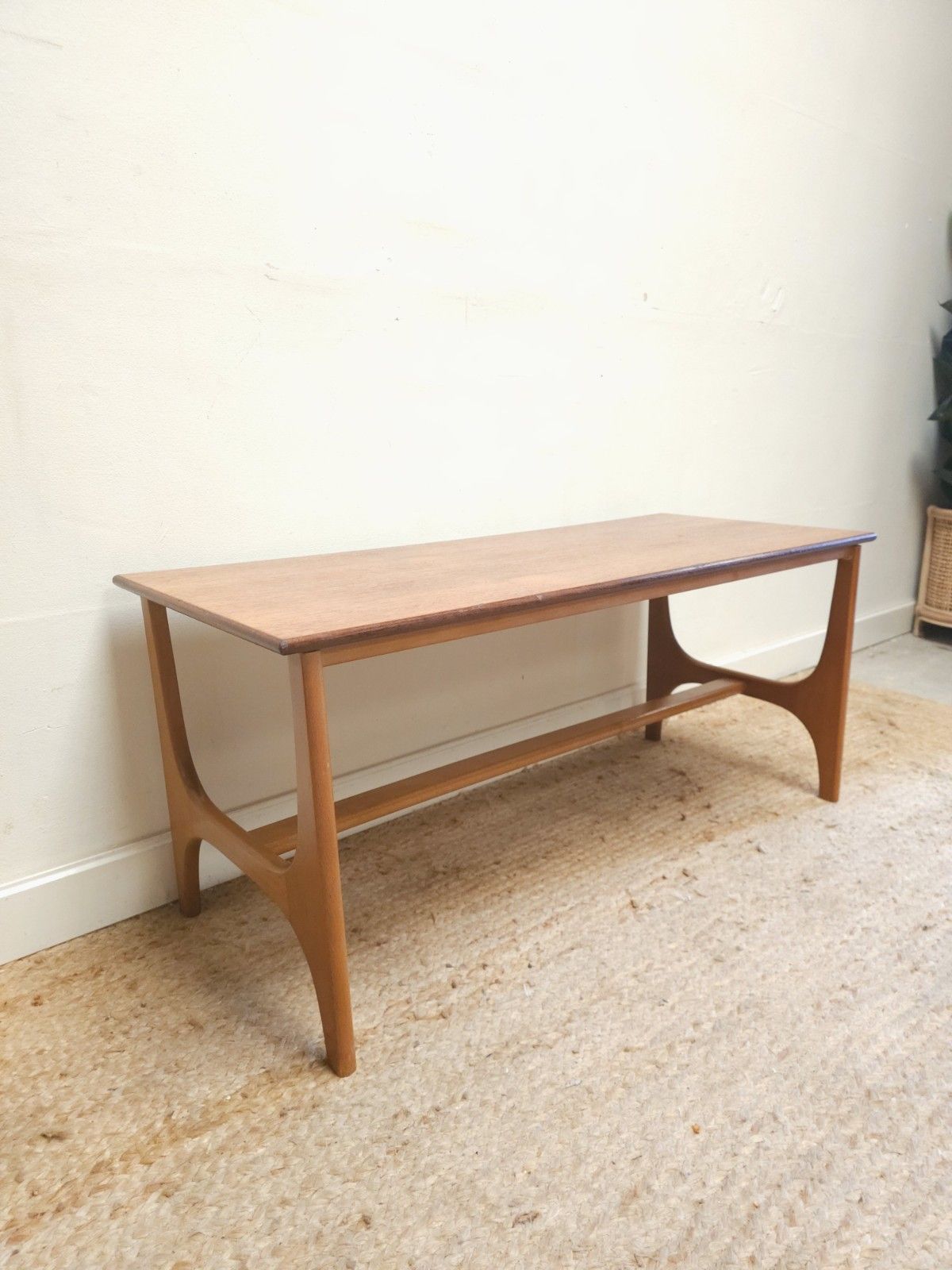 Retro Coffee Table Mid Century Original 1960s Teak Vintage Stylish Delivery photo for sale