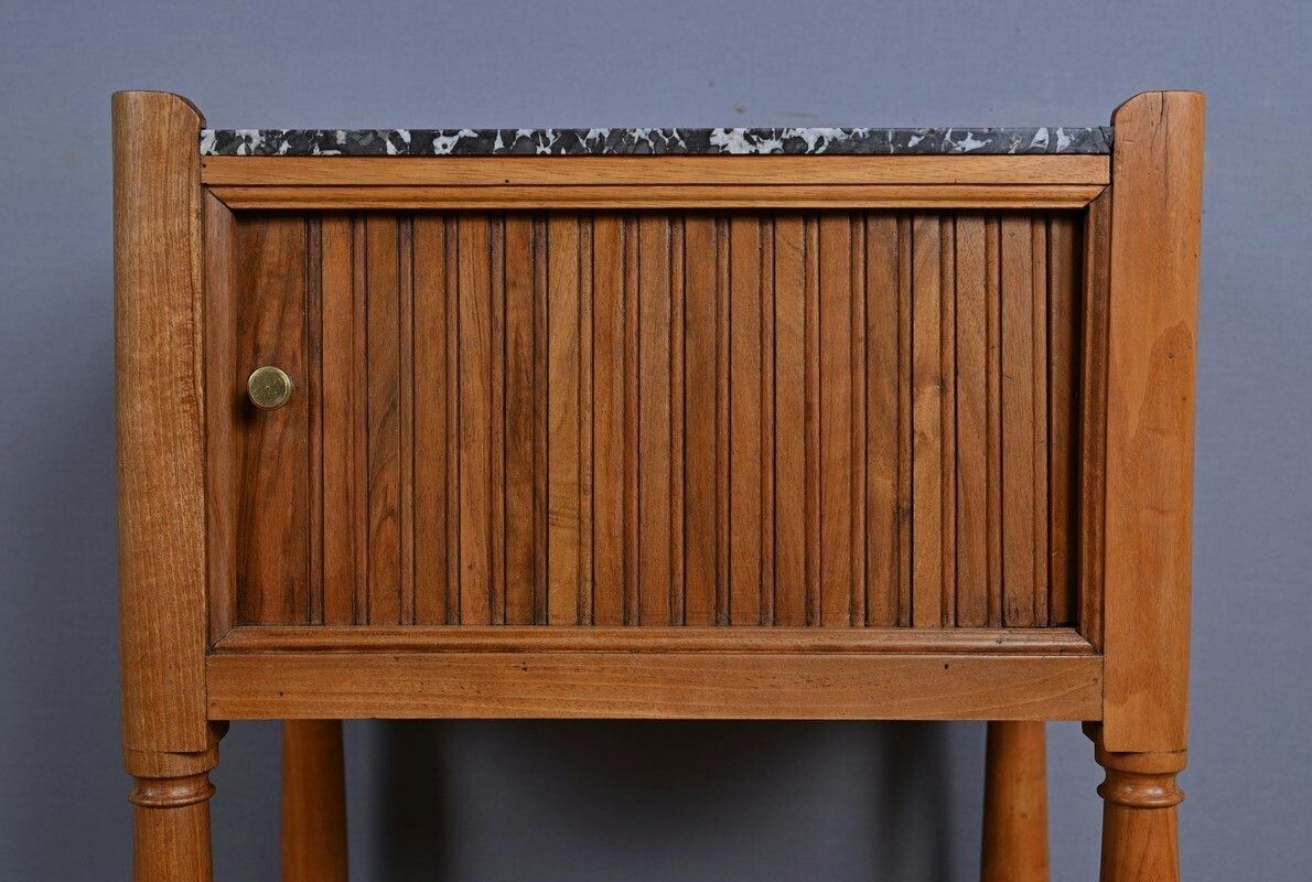 Walnut Bedside Table With Curtain, Louis XVI Style – Mid 19th Century photo buy