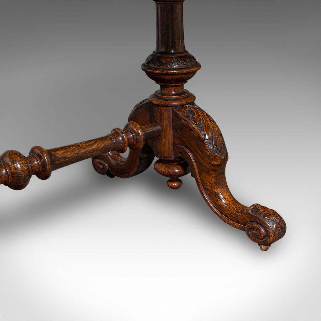 2909.0 Antique Display Table, English, Burr Walnut, 4 Seat, Oval, Centre, Victorian photo