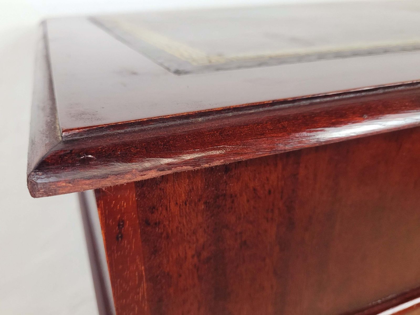 photo buy Vintage Pedestal Writing Desk Leather Top Mid 20thc Mahogany