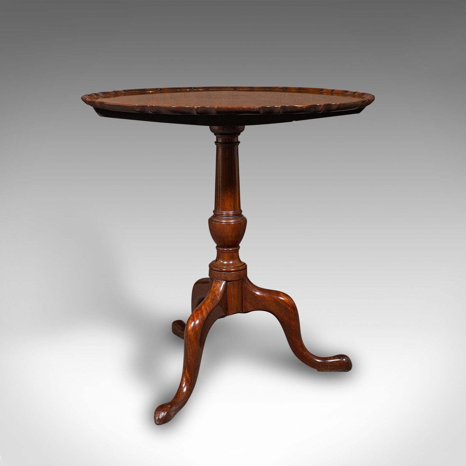 Antique Pie Crust Table, English, Tilt Top, Games, Occasional, Georgian, C.1790 photo vinterior