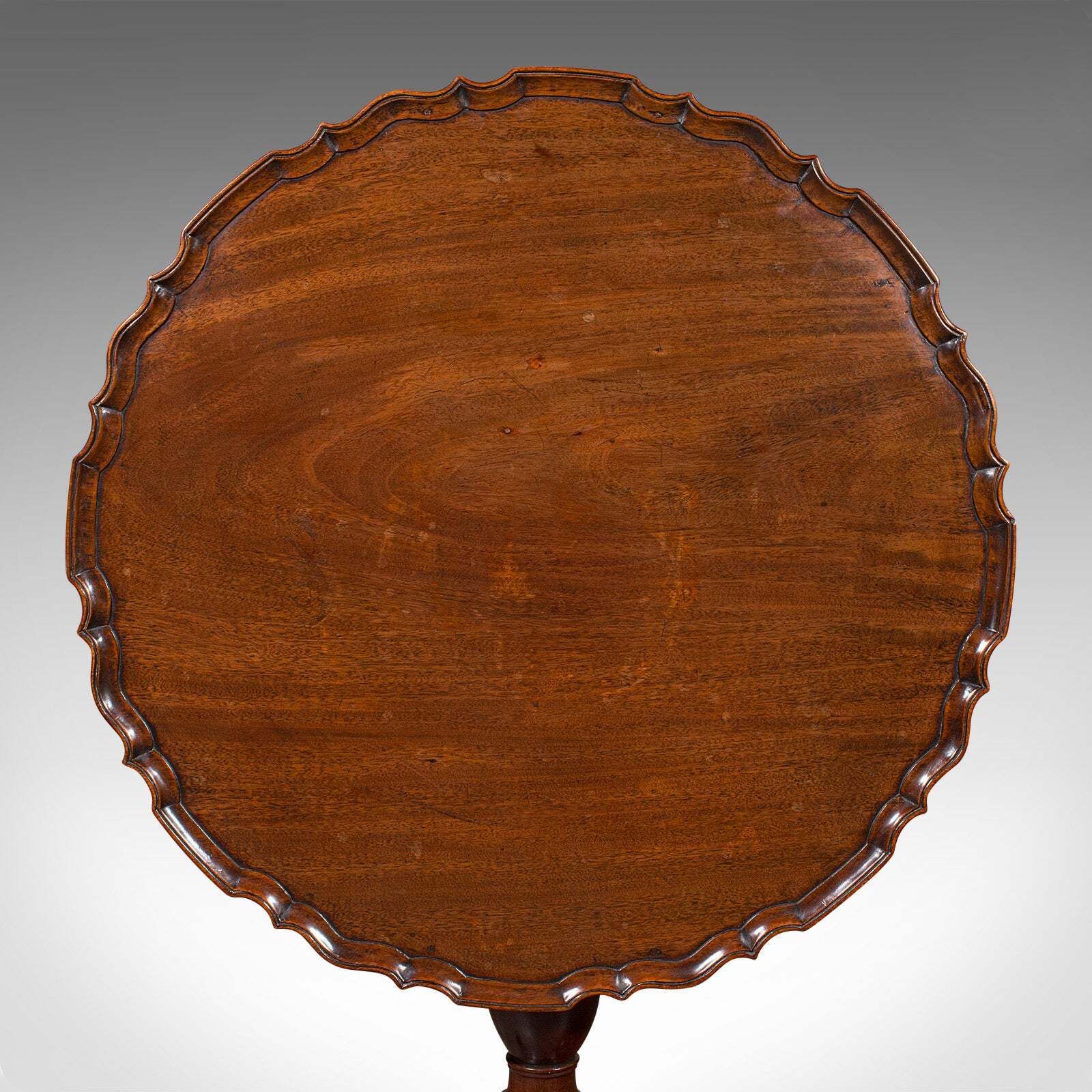 Antique Pie Crust Table, English, Tilt Top, Games, Occasional, Georgian, C.1790 photo vintage
