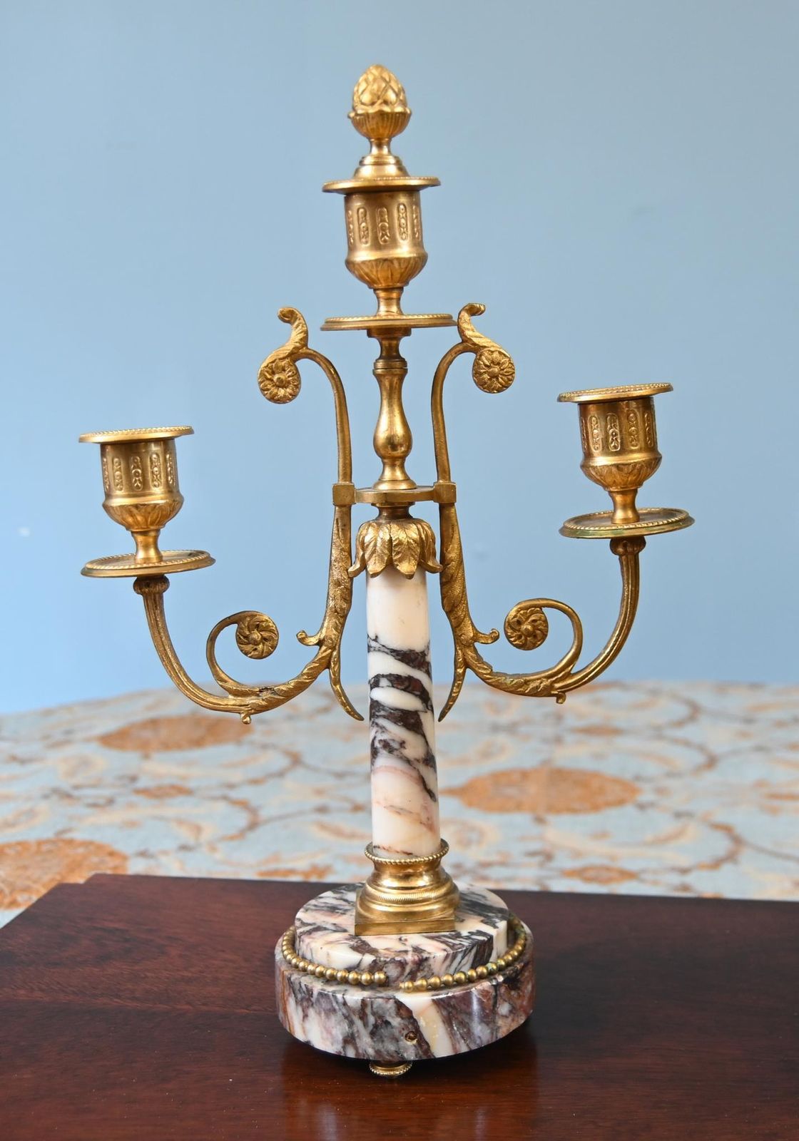 Louis XVI Clock Set Garniture Marble Gilt Candelabras French 1890 photo 1400.0