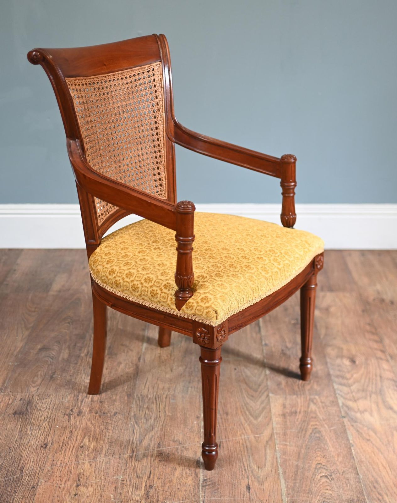 Pair Regency Arm Chairs Bergere Backs photo buy