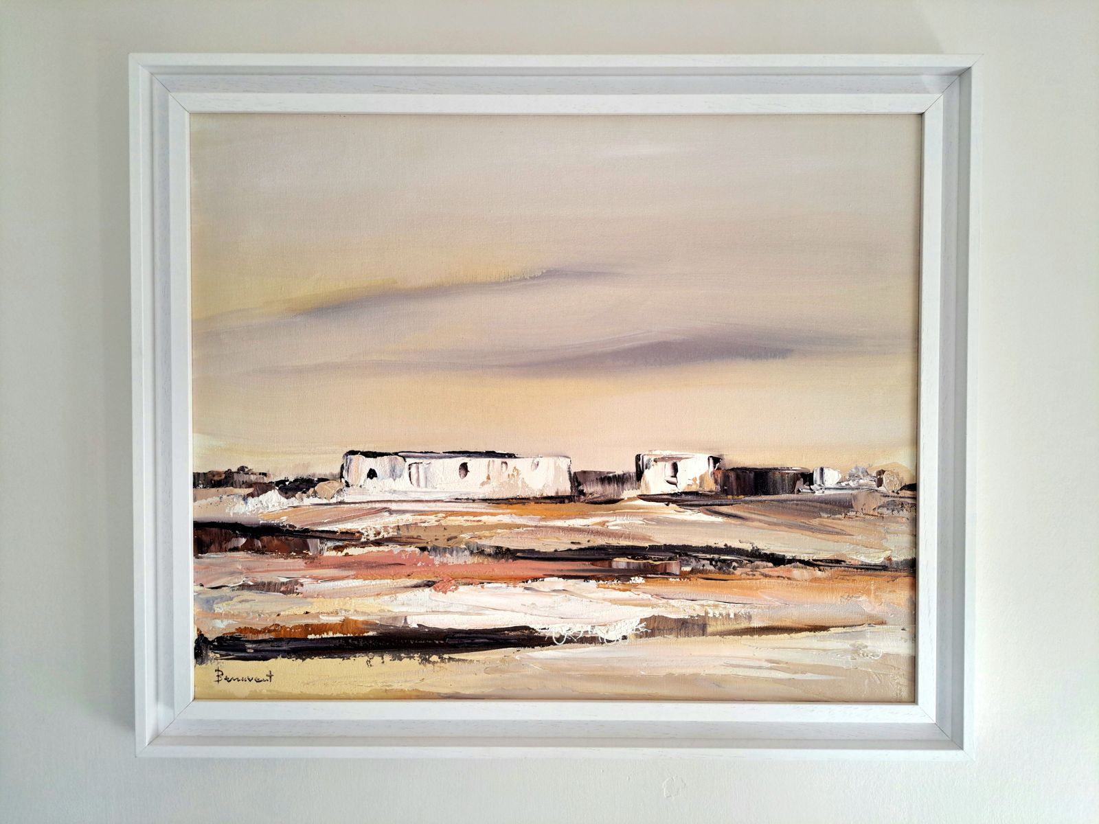 Oil Painting Of An Abstract Landscape | Custom Frame | 20th Century photo buy