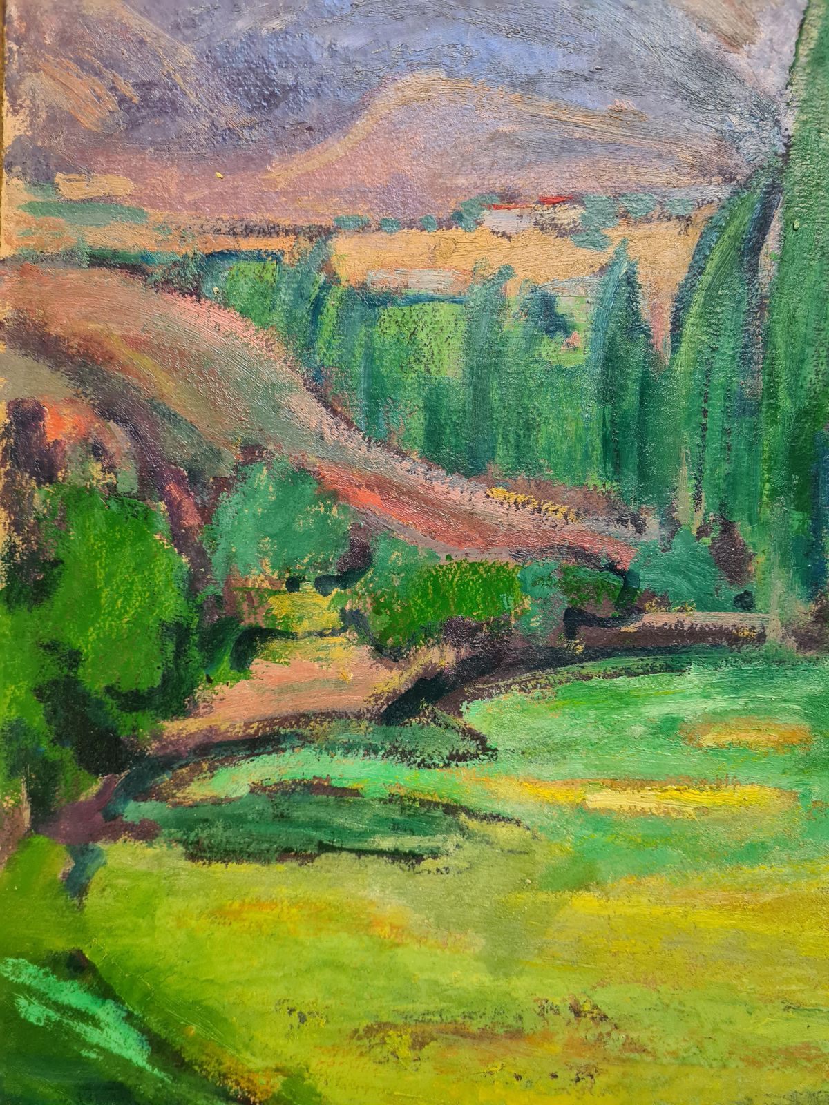 Fauvist French Landscape, The Cyprus Trees Byjean Perret photo 1511.0