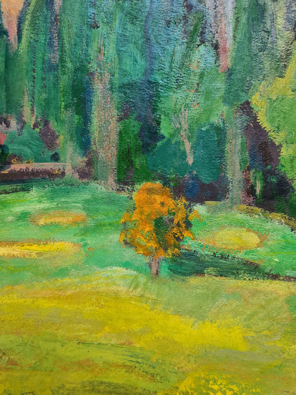 Fauvist French Landscape, The Cyprus Trees Byjean Perret photo vintage