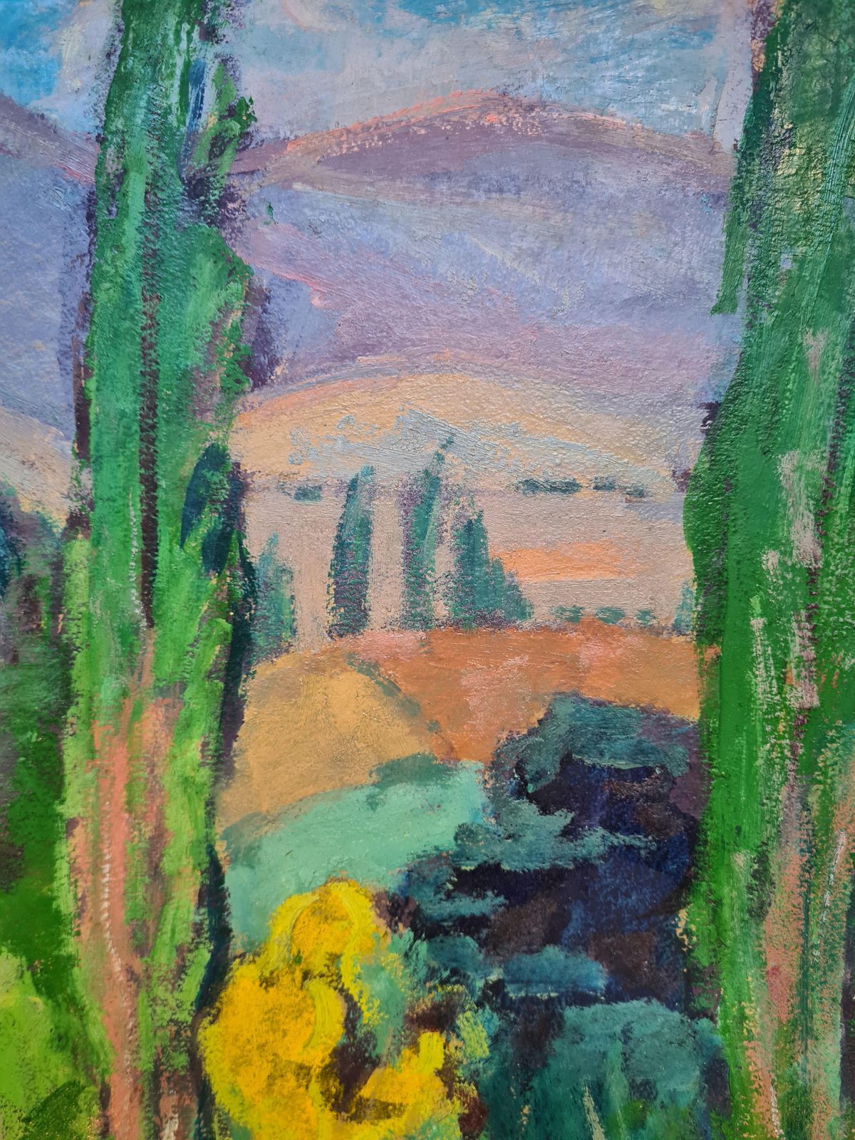 photo furniture Fauvist French Landscape, The Cyprus Trees Byjean Perret