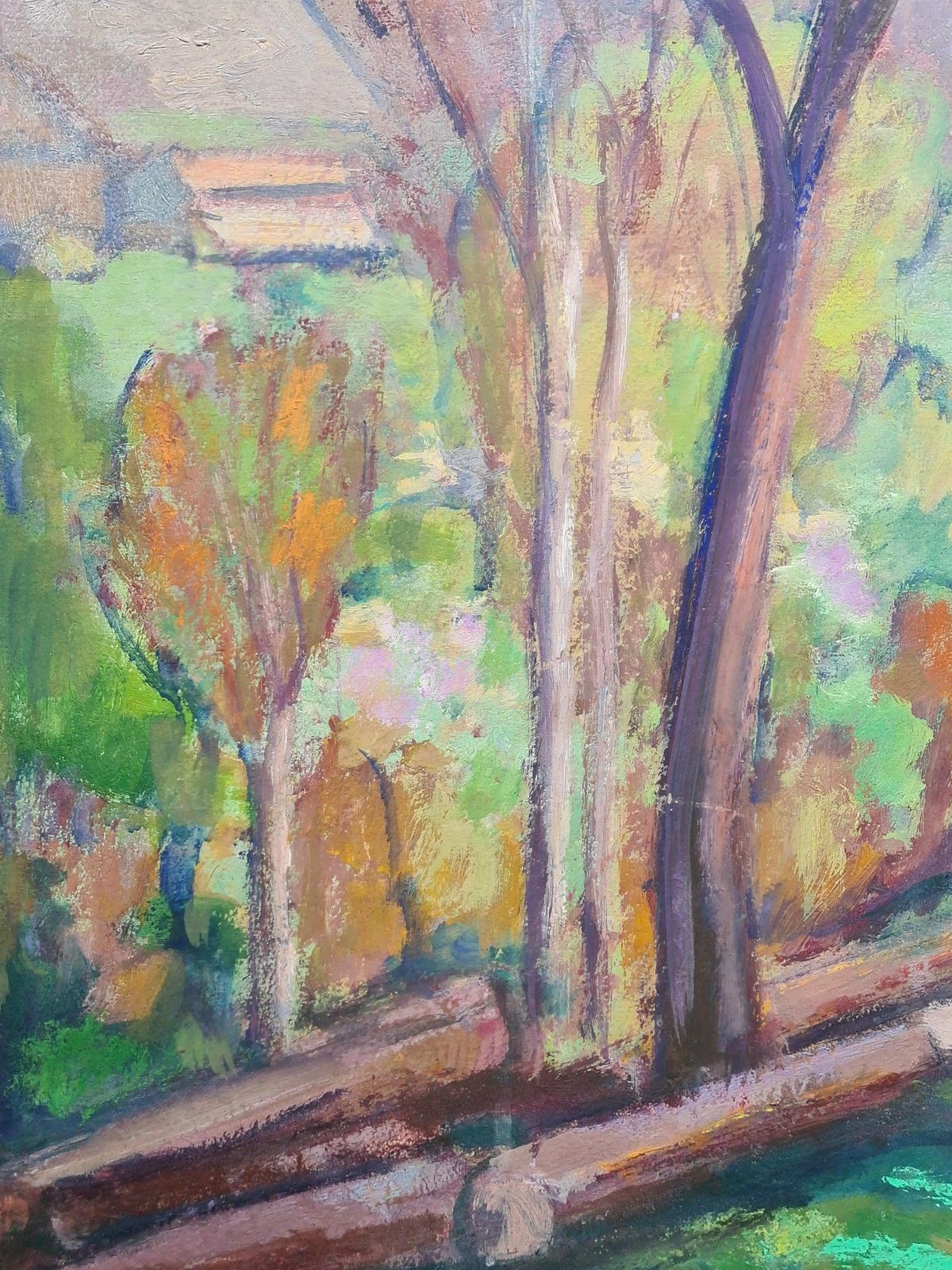 Post Impressionist French Landscape, The Blossom, School Of Cezanne By Jean Perret photo 1016.0