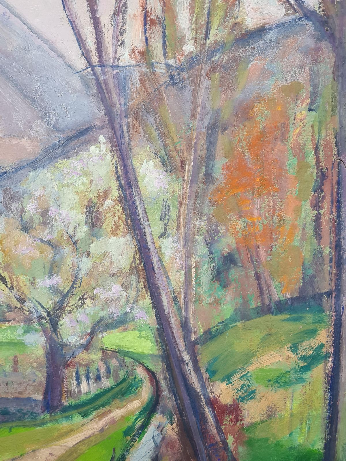 Post Impressionist French Landscape, The Blossom, School Of Cezanne By Jean Perret photo vintage