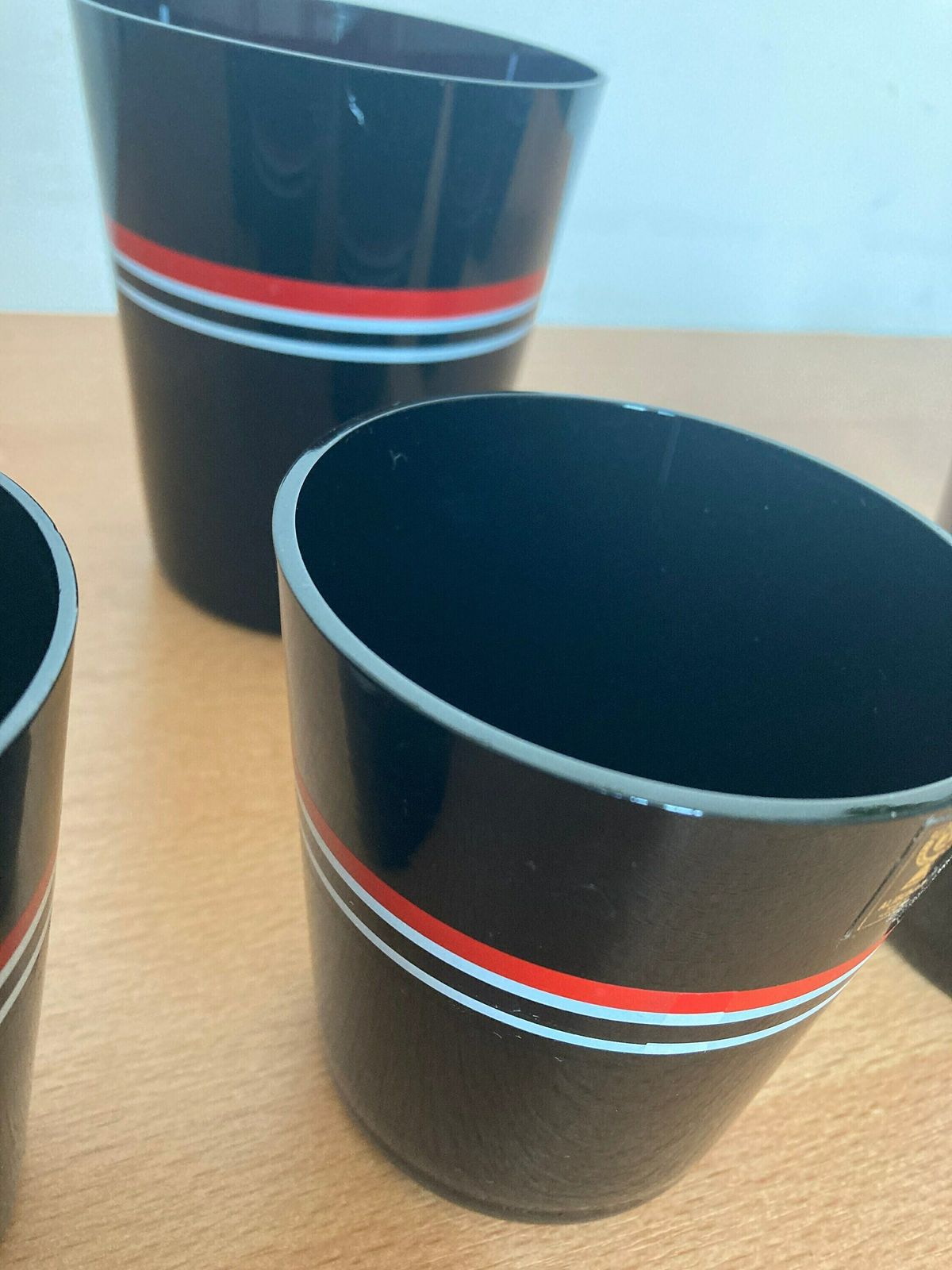 Yugoslavia Vintage Black Glass Drinking Glasses / Made In Yugoslavia / Alibunar Vintage Retro Hand Set / Vintage Black Glass / Retro photo buy