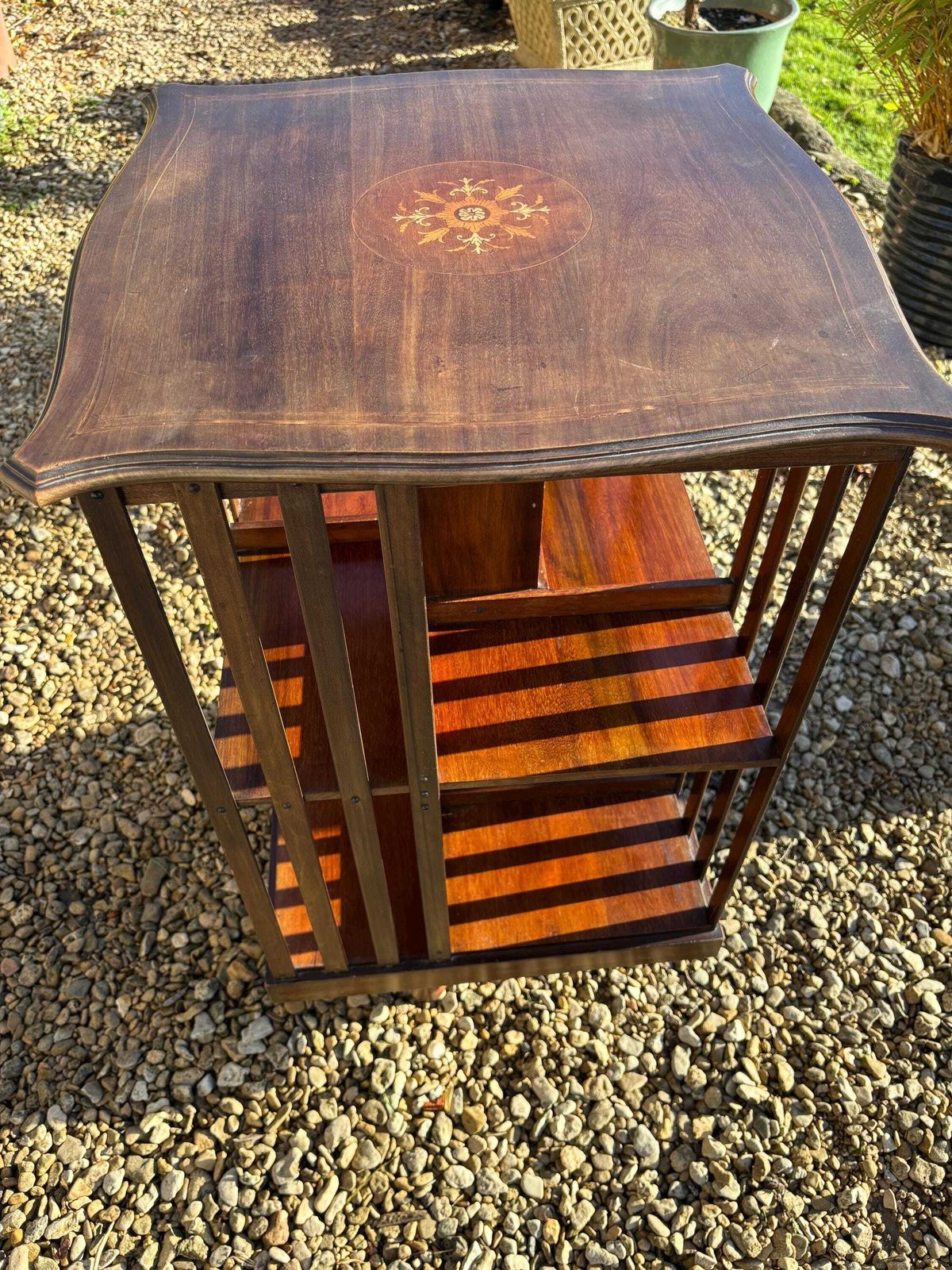 Edwardian Inlaid Mahogany Revolving Bookcase photo 750.0