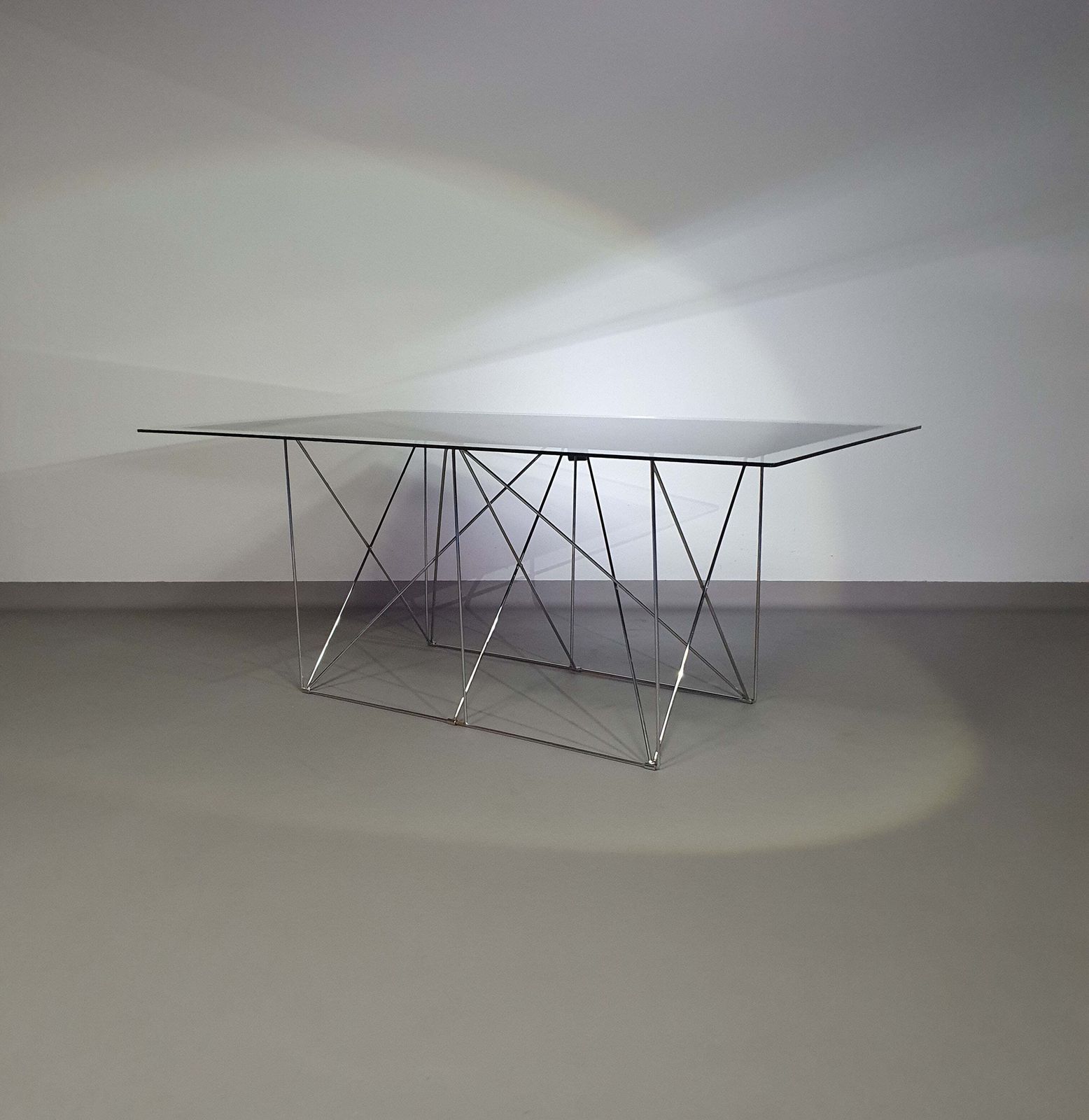 Steel And Glass Dining Table By Max Sauze For Max Sauze Studio, 1970s photo buy