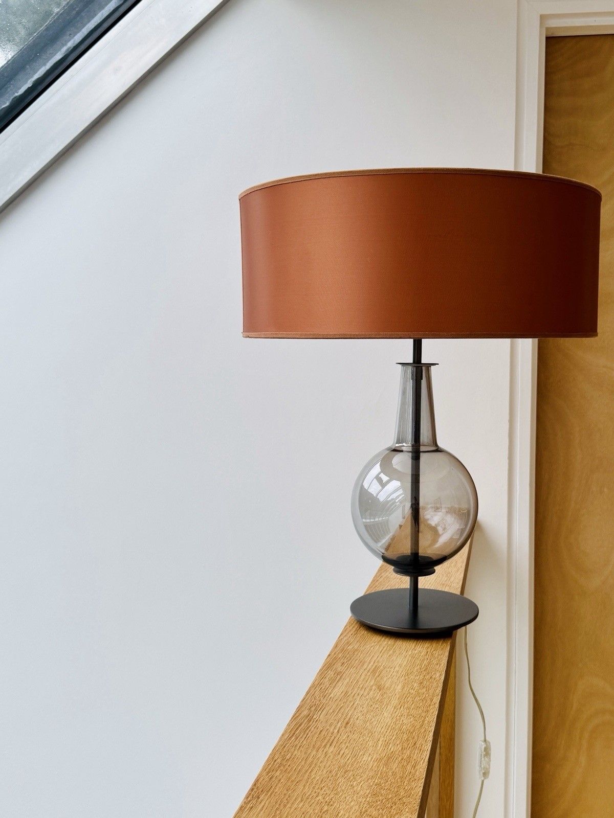 Original Desir Smoked Glass Table Lamp By Penta Designed By Gaia Bellavia 2003 photo vinterior