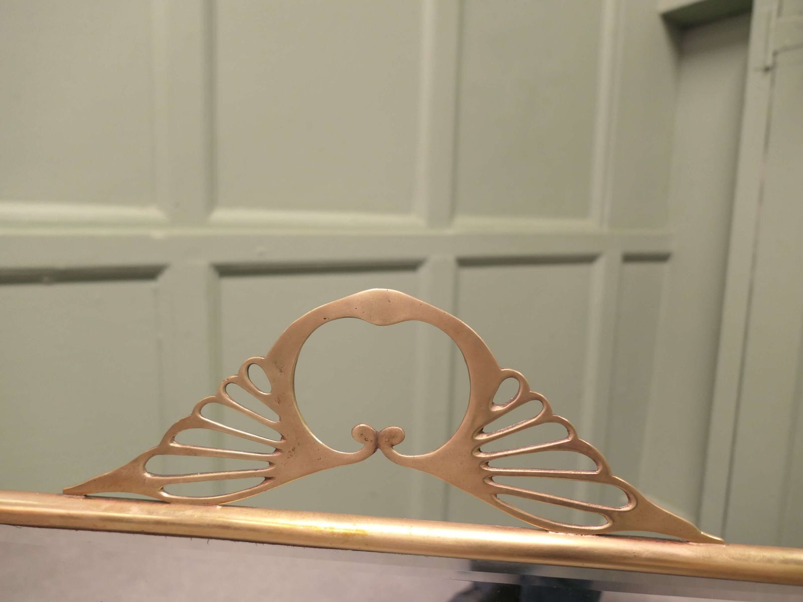 An Art Deco Brass And Sunburst Mirror Fire Screen This Is A Decorative Fire Screen It Has photo vinterior