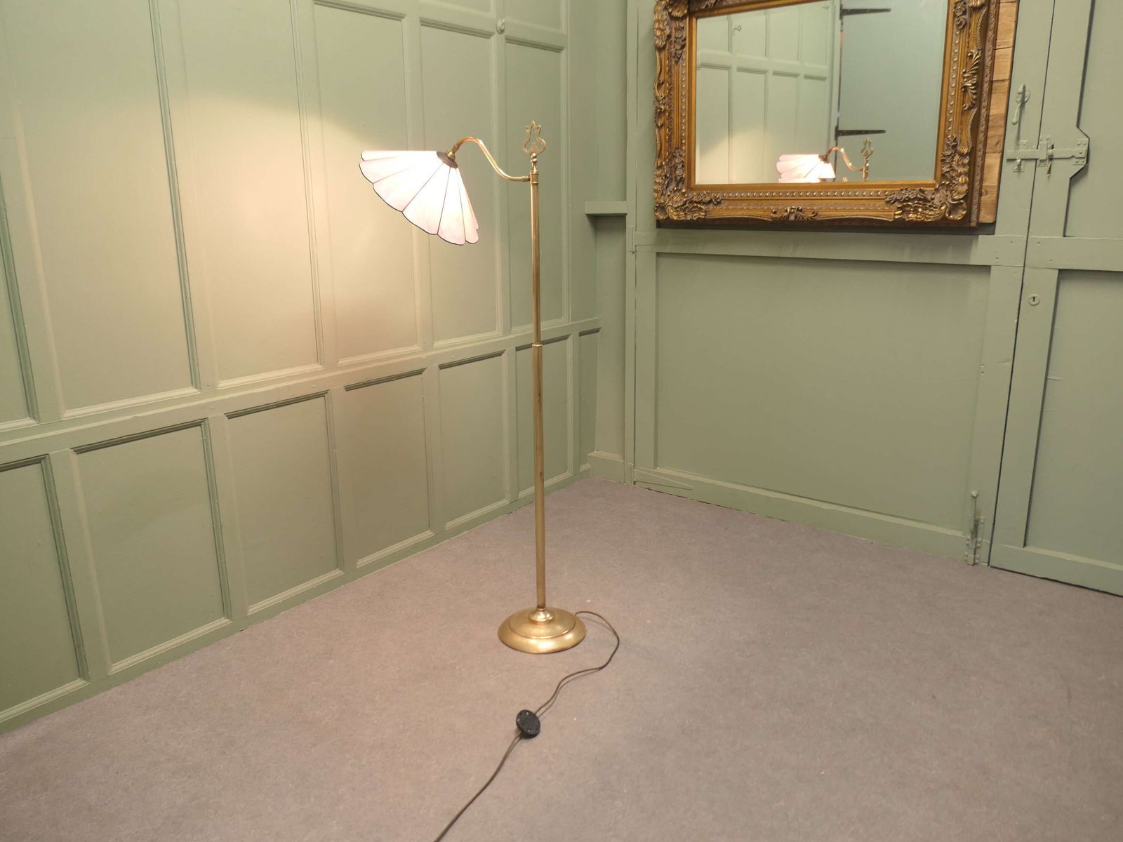 Edwardian Floor Standing, Swivel, Angle Reading Lamp photo 750.0