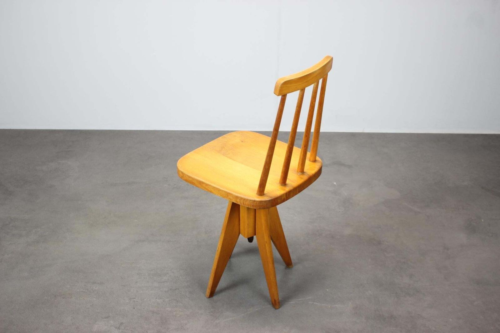 1970s  Beech Chair With Adjustable Height, Czechoslovakia photo Furniture