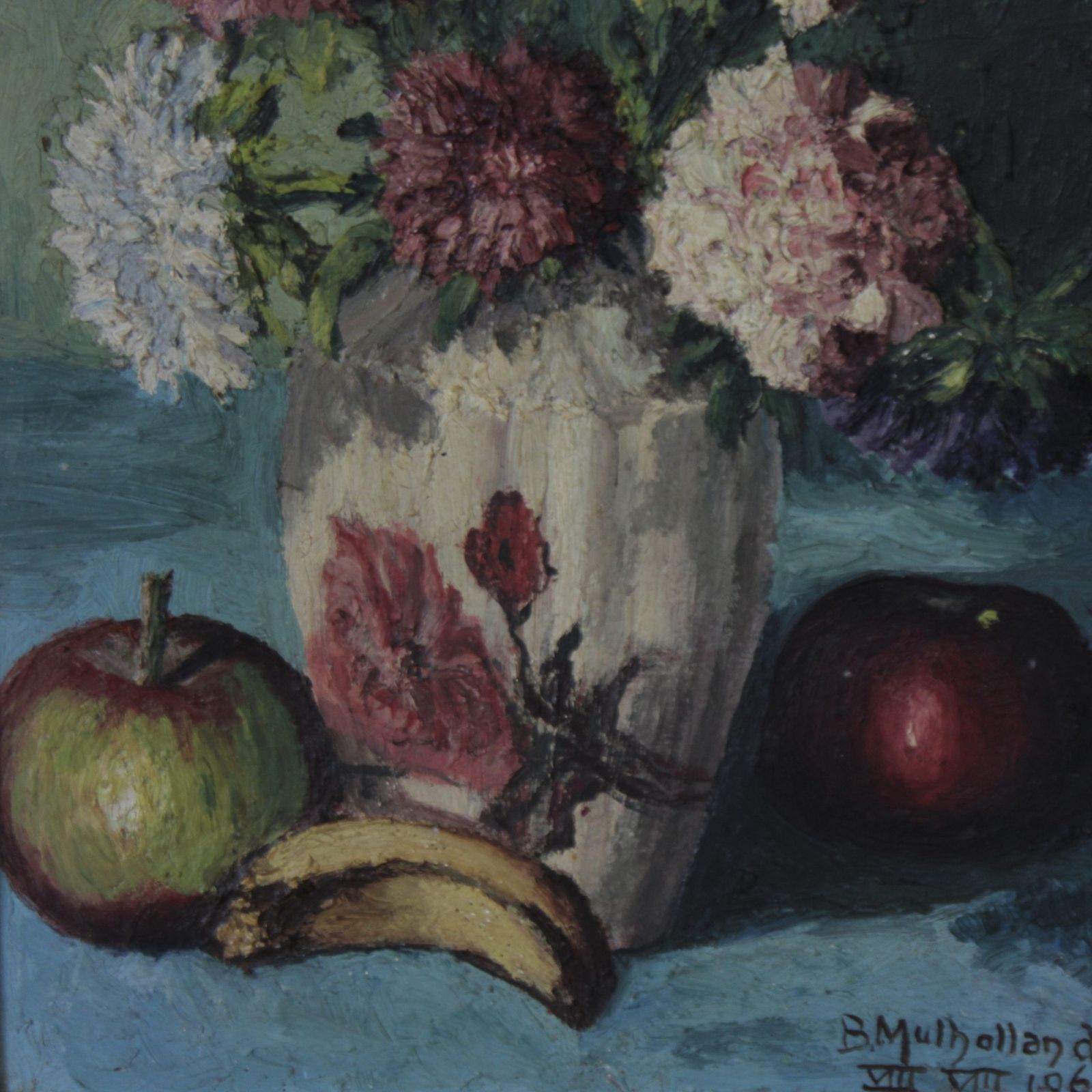 Floral Painting, Oil On Board, Signed And Dated 1960 photo 188.0
