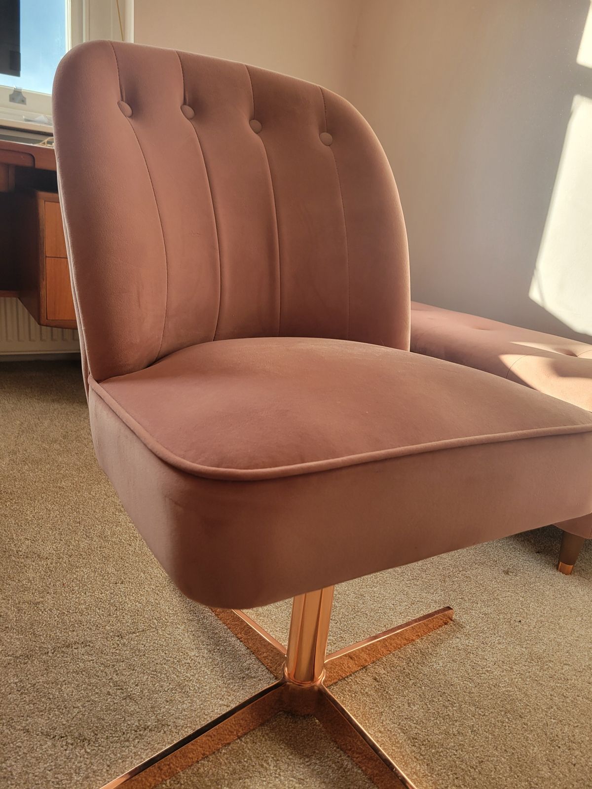photo for sale Made.Com Blush Pink Velvet Sofabed And Chair Storage 3 Piece Set