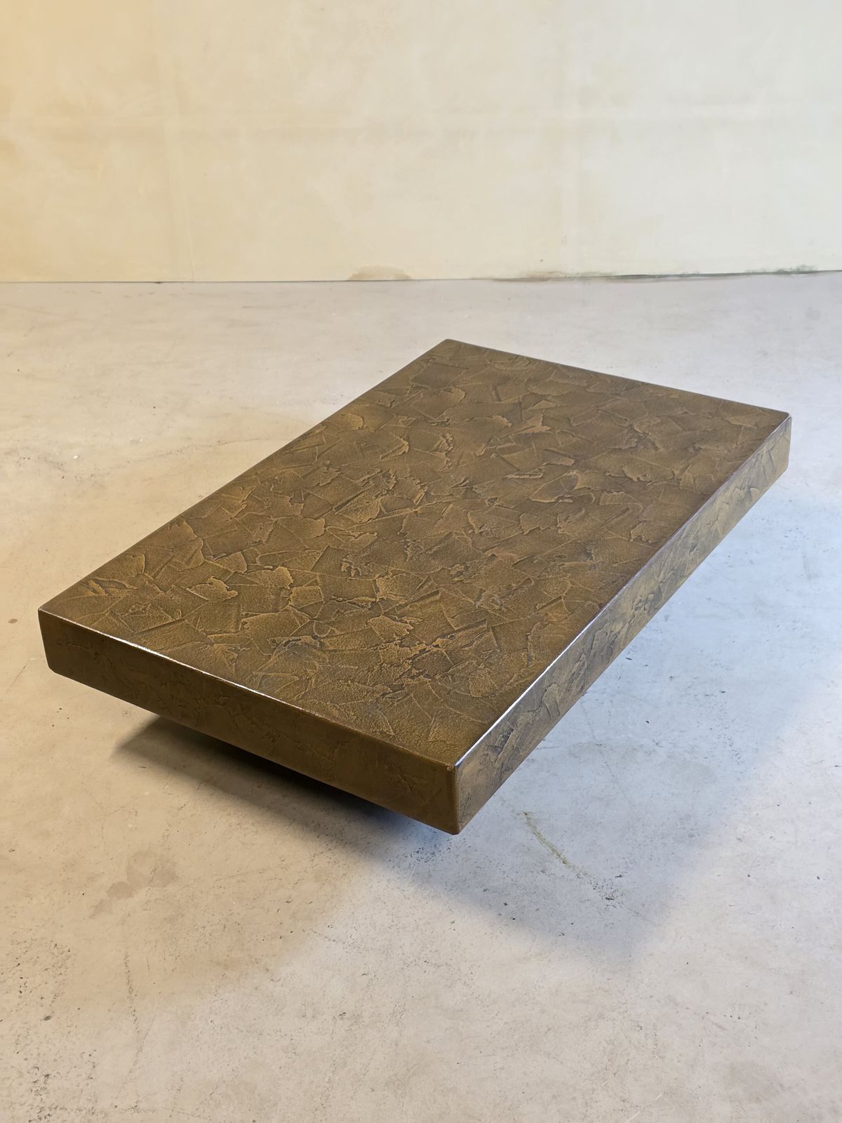 Monumentale Brutalist Salontafel Met Gepatineerd Bronzen Blad, Jaren 1970 photo furniture