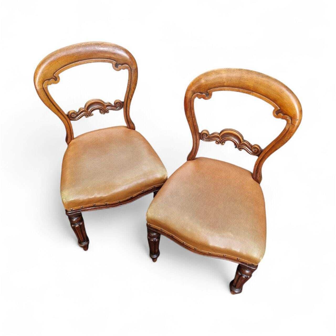 photo vinterior Antique Victorian Balloon Back Dining Chairs / Set Of 6  / C.1880 / Free Delivery
