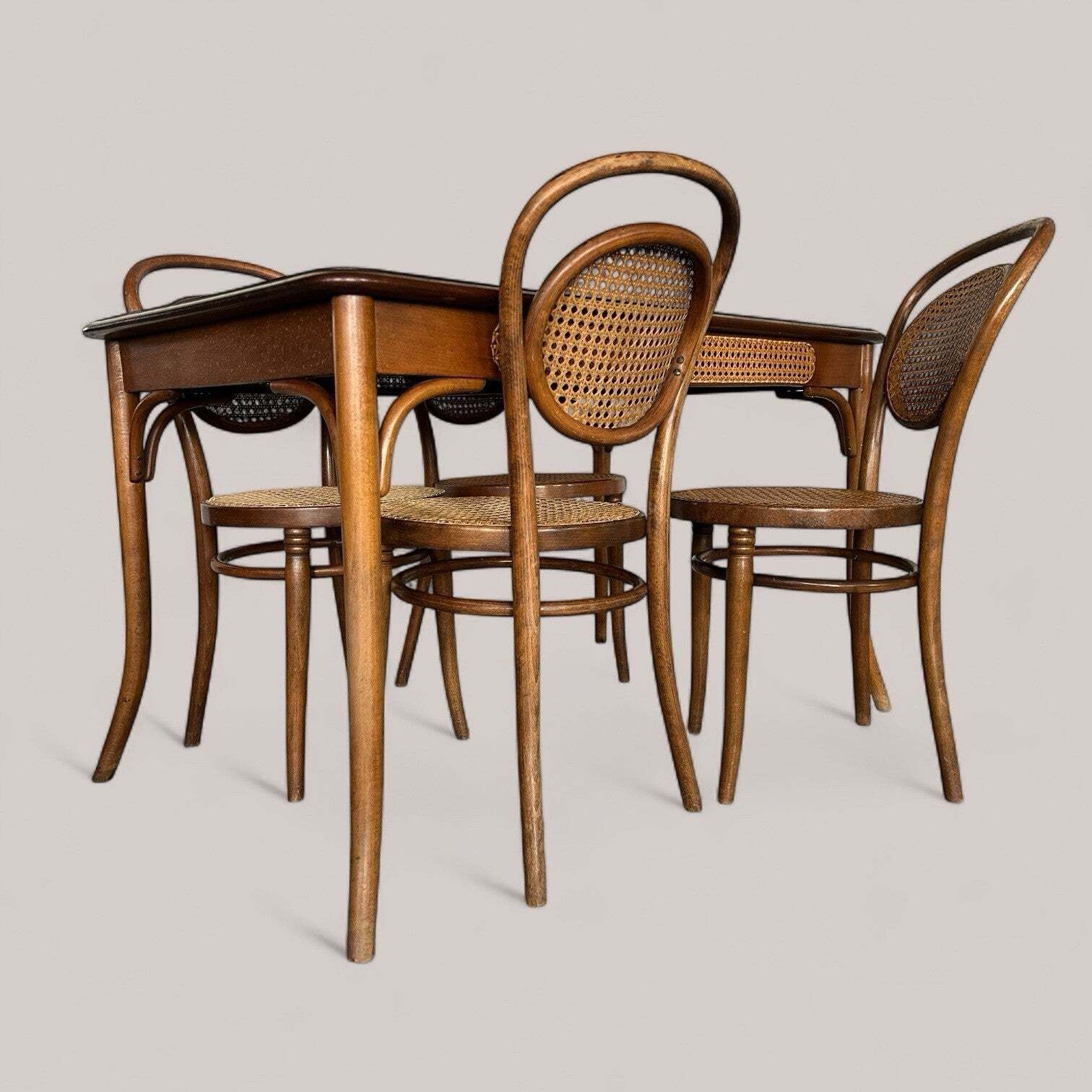 Vintage Thonet Style Dining Set – Beech And Cane