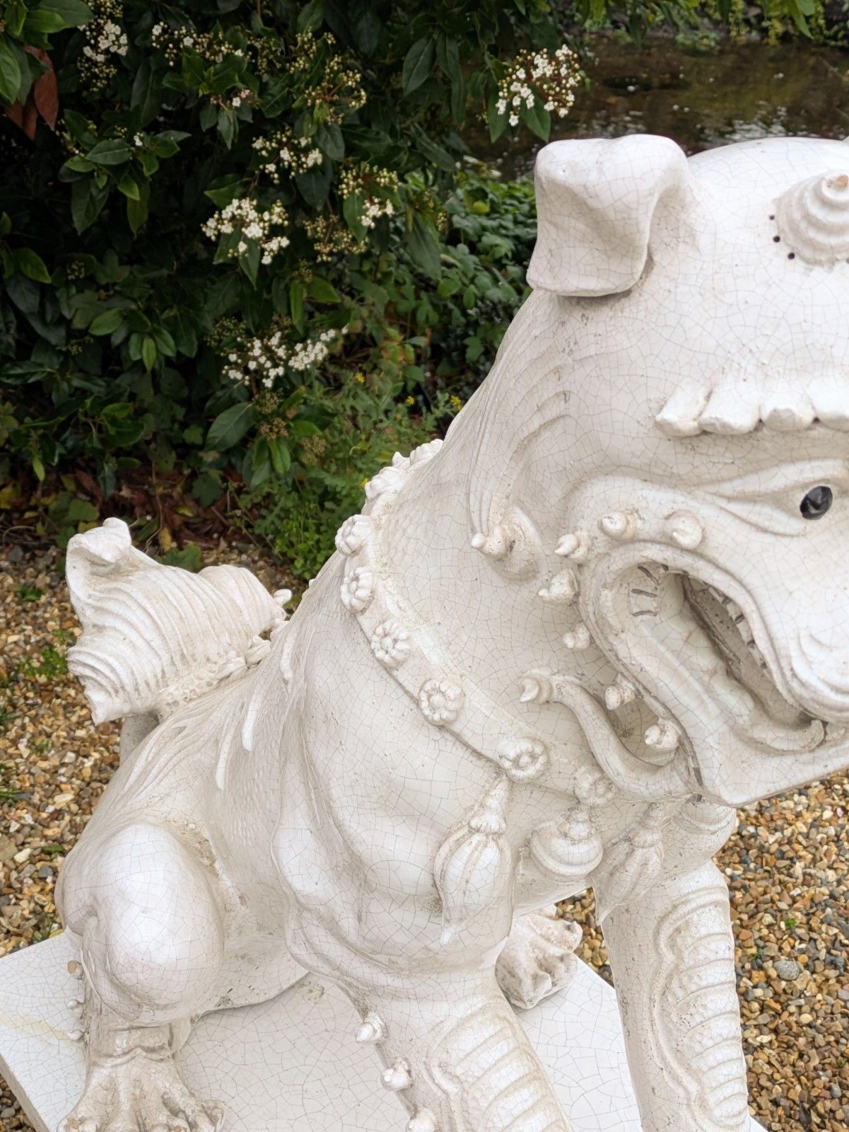 Imposing Antique Dogs Of Foe Glazed Terracotta Dragon Lions photo vinterior