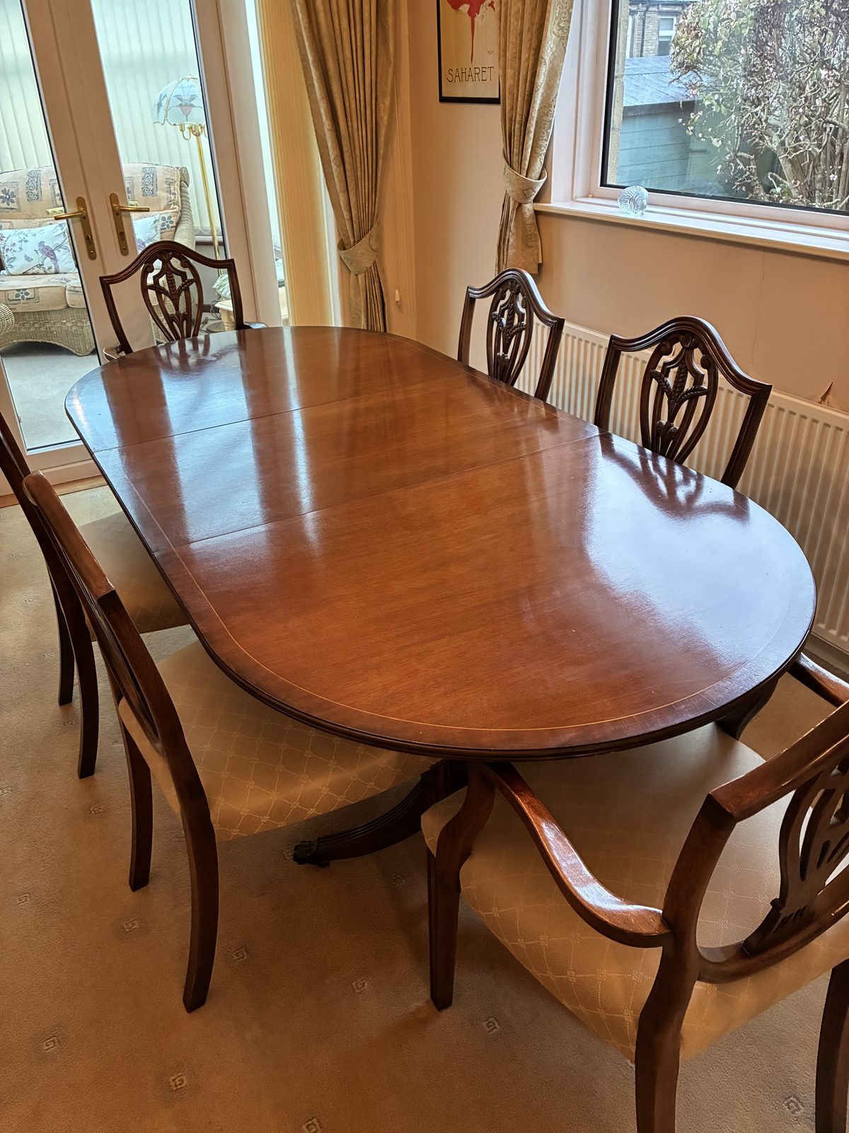 Charles Barr Antique Reproduction Dining Table + 6 Chairs