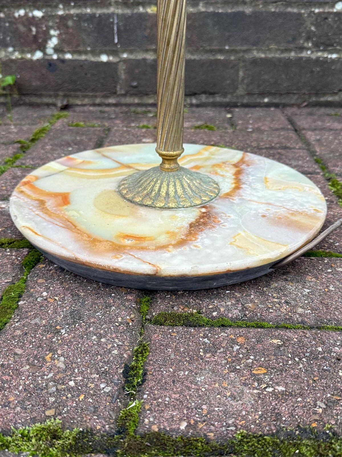 Vintage 1950s Italian Onyx & Brass Floor Lamp – Mid Century Standing Light With Marble Base; Pat Tested And Working Vintage Floor Lamp photo 265.0