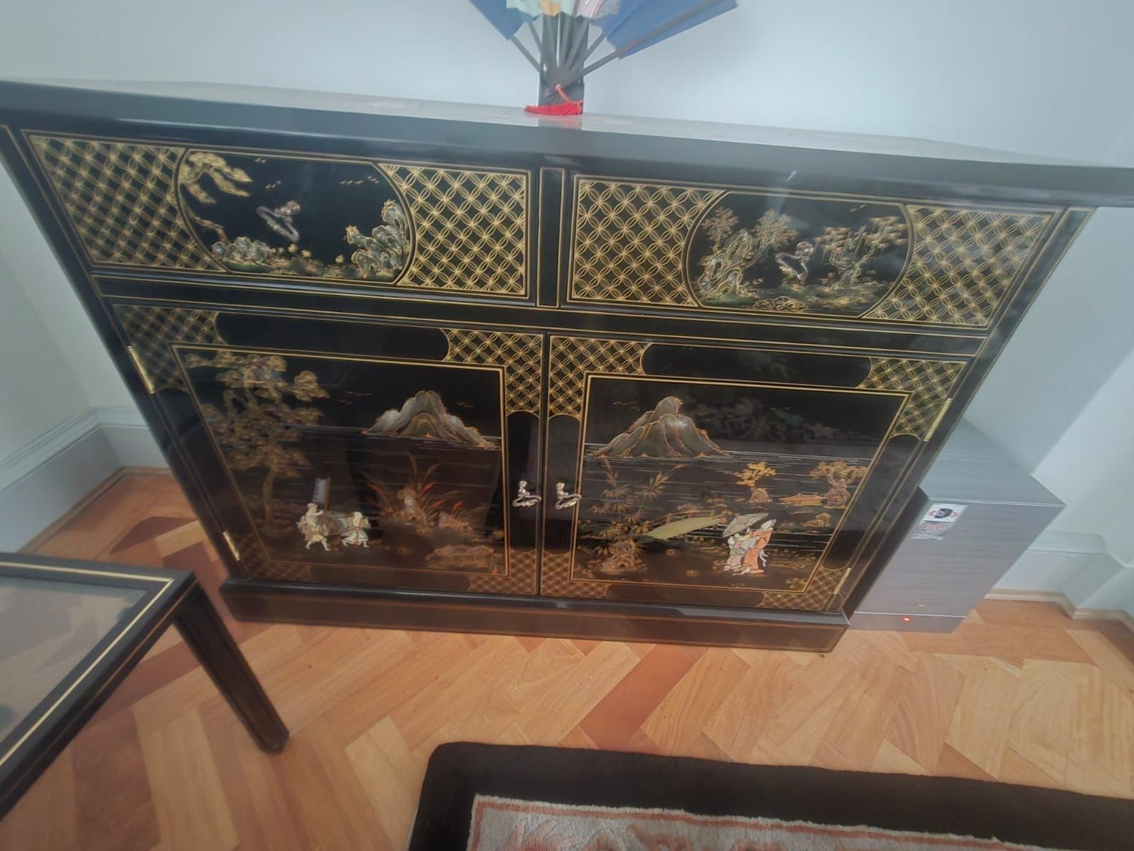 Pretty Chinoiserie Cabinet Decorated With Scenery photo for sale