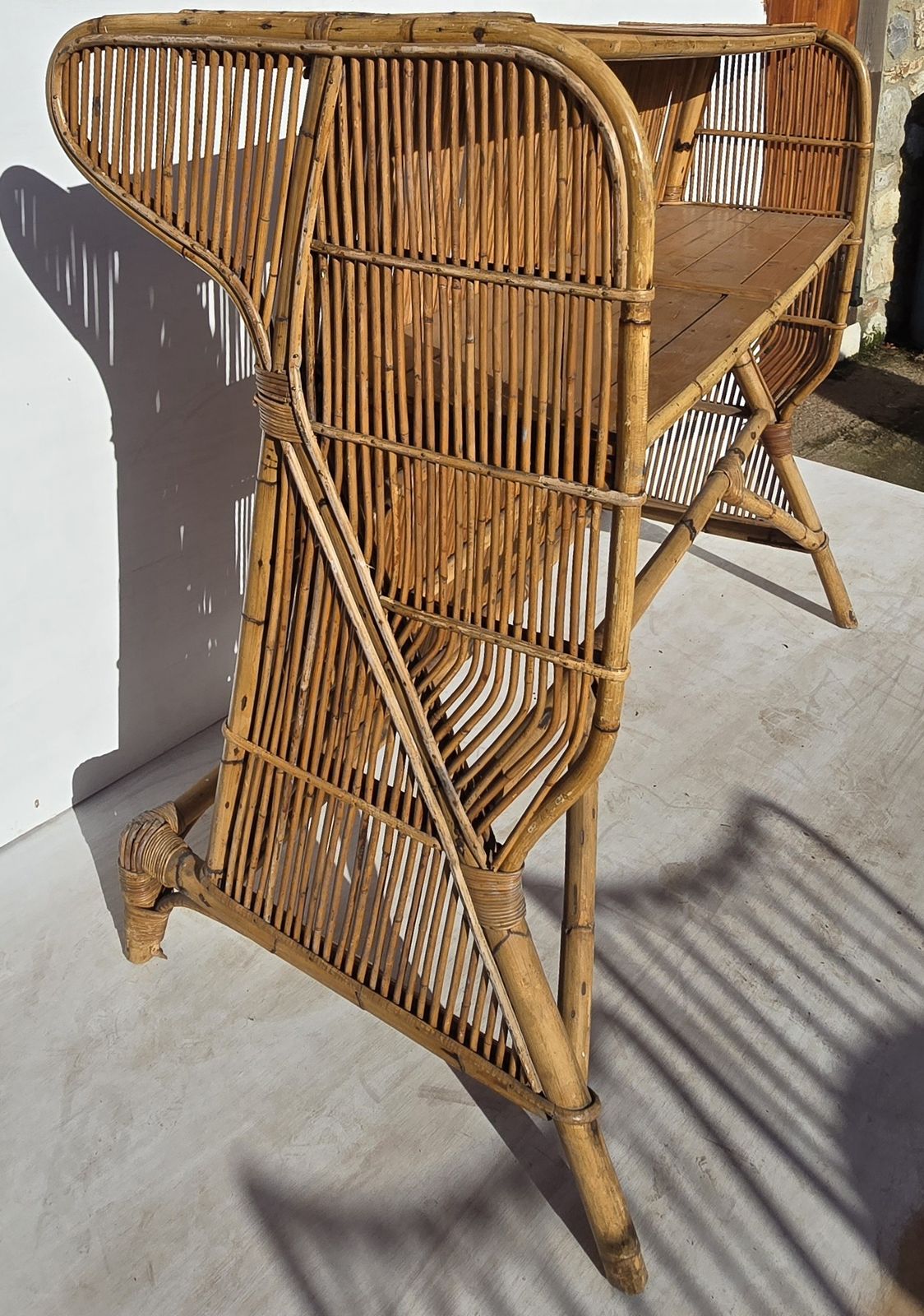 695.0 Mid Century Italian Bamboo Cocktail Bar Set photo