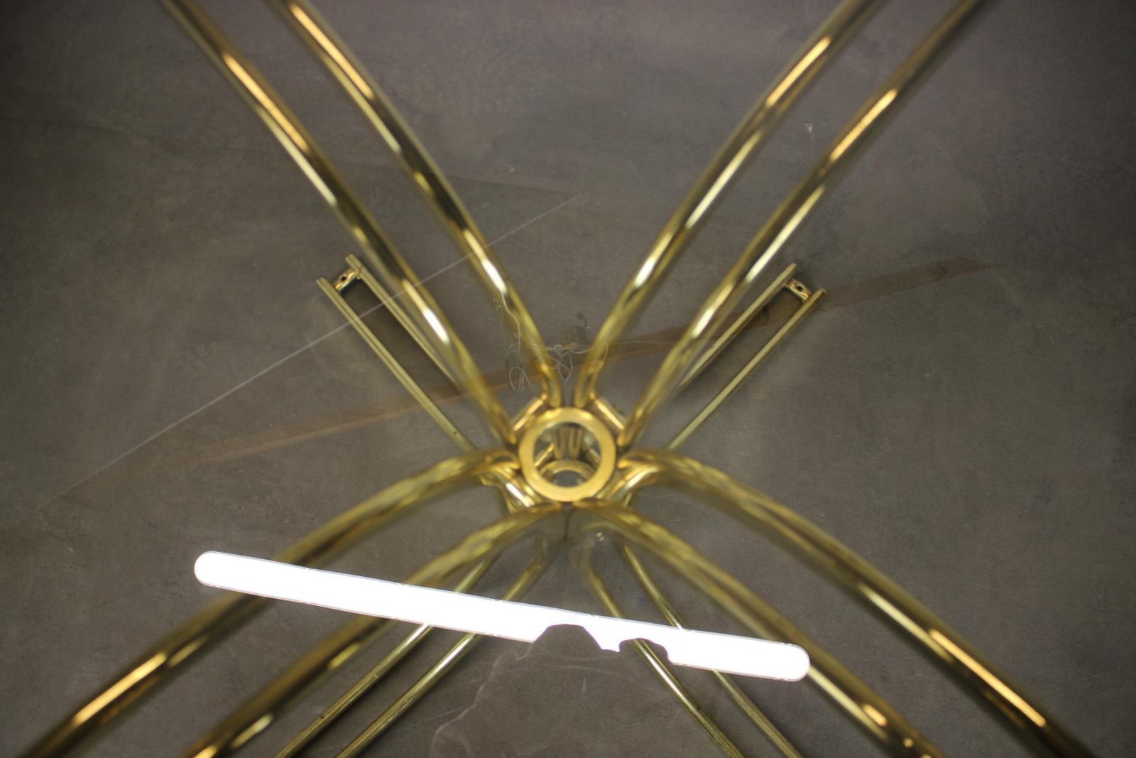 Round Dining Table Brass And Glass / Italy, 1980s photo buy