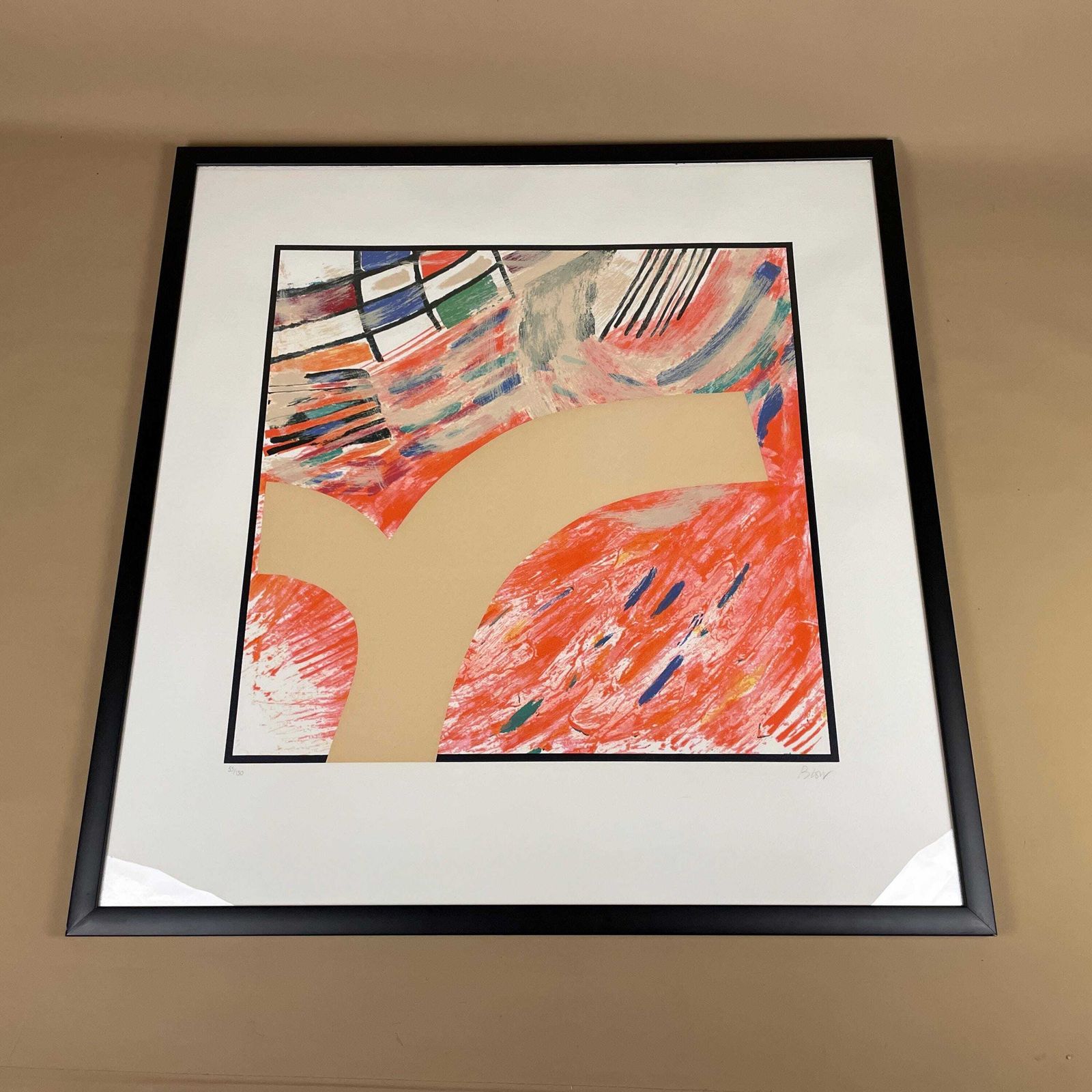 Sandra Blow Iridescent Wave 2004 Abstract Art 55/130 Silkscreen Print On Paper Framed Contemporary Artwork Black Frame Large Wall Art photo furniture