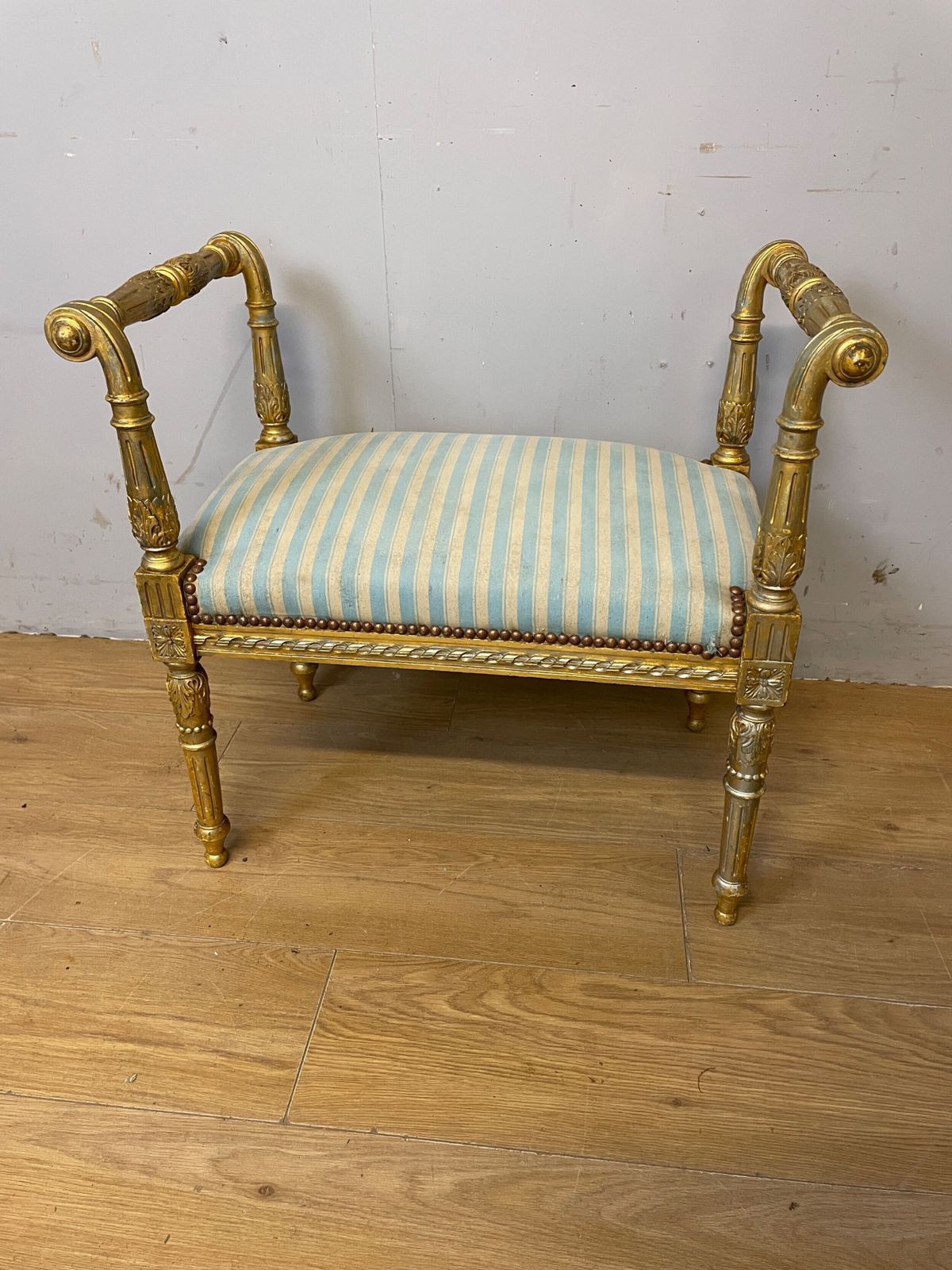 Louis XVI Style French Gilded Window Seat Circa 1900 photo for sale