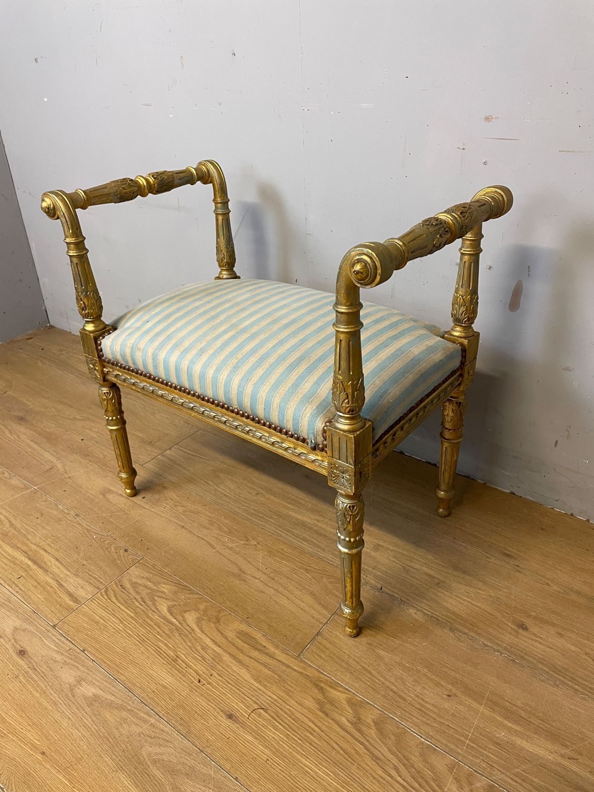 Louis XVI Style French Gilded Window Seat Circa 1900 photo Furniture