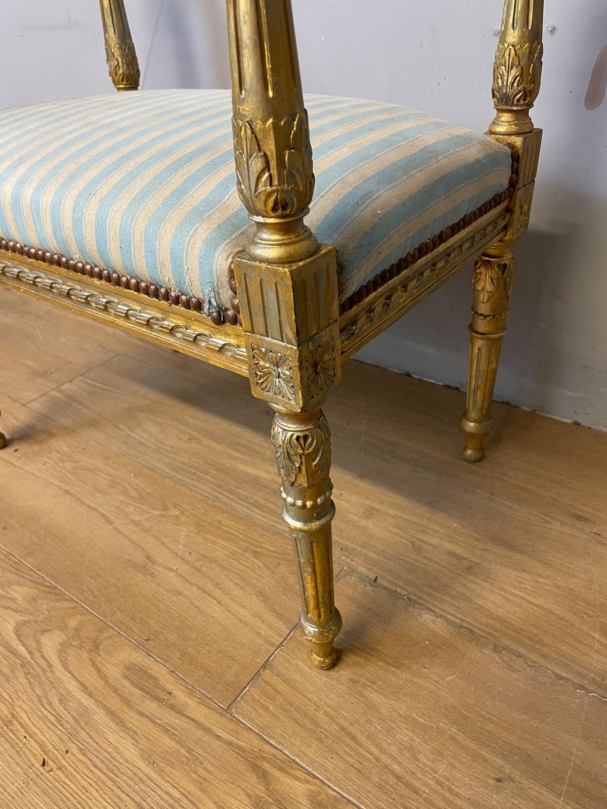Louis XVI Style French Gilded Window Seat Circa 1900 photo 395.0