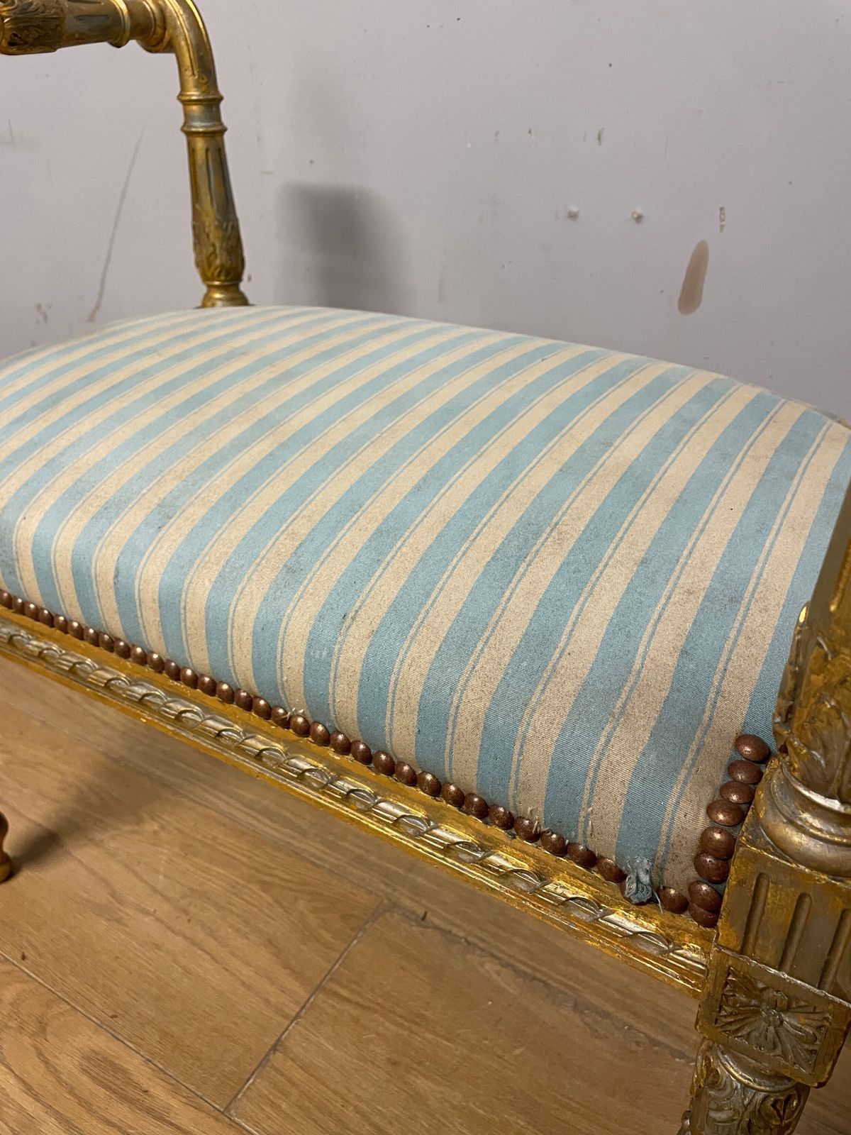 photo buy Louis XVI Style French Gilded Window Seat Circa 1900