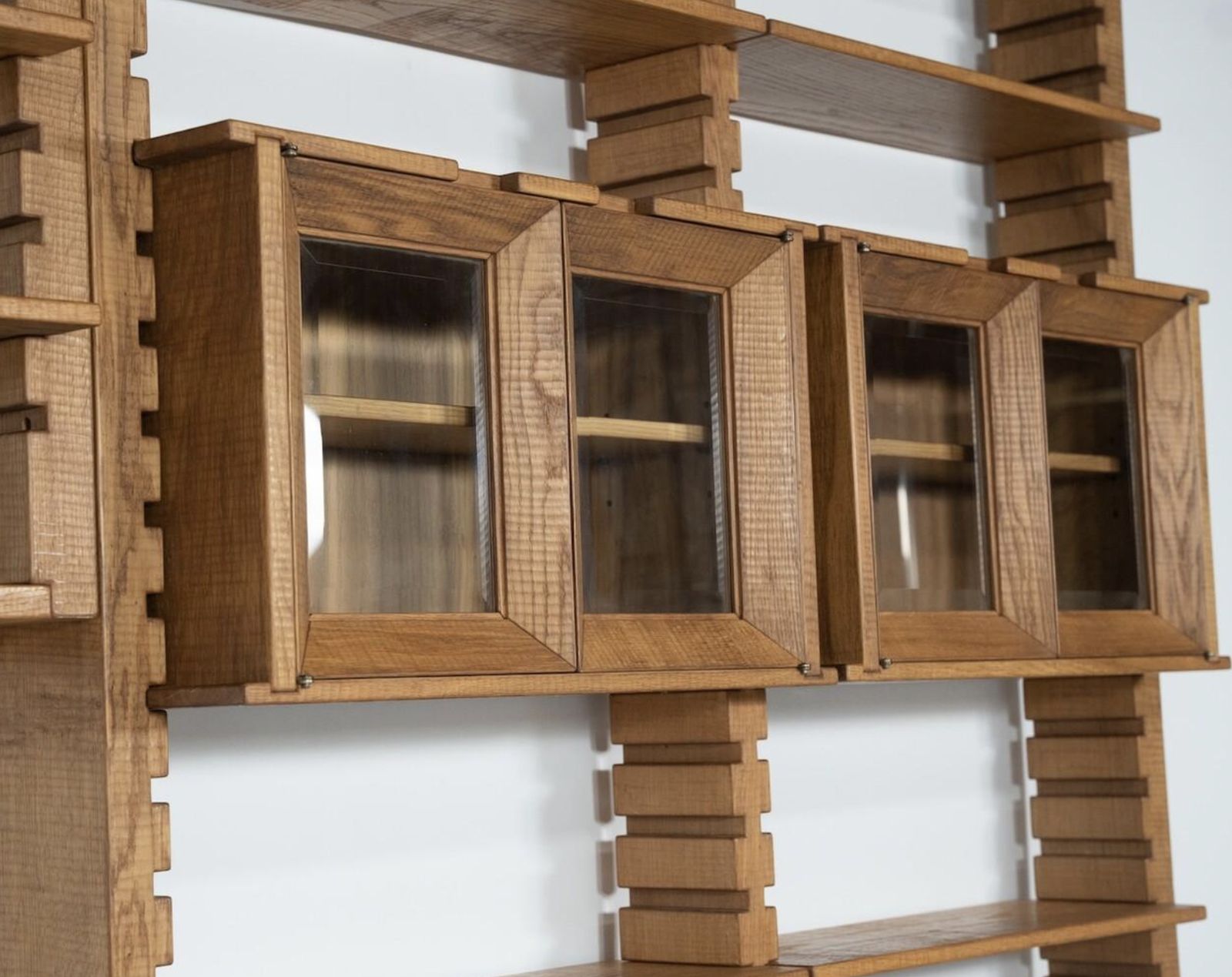 photo for sale Large Bookshelf With Bench By Guiseppe Rivadossi For Officina Rivadossi, Italy