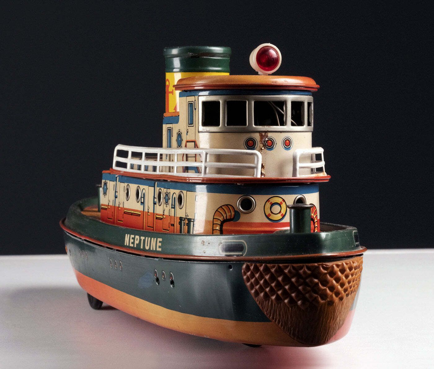 Tin Toy Tugboat, 1960s, Japan, Vintage