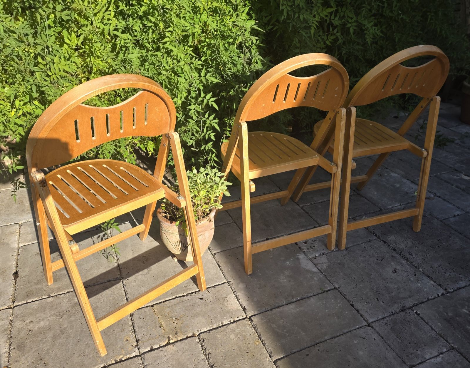 photo for sale Trio Of 1950's Folding Chairs By Bentwood Otk (27)