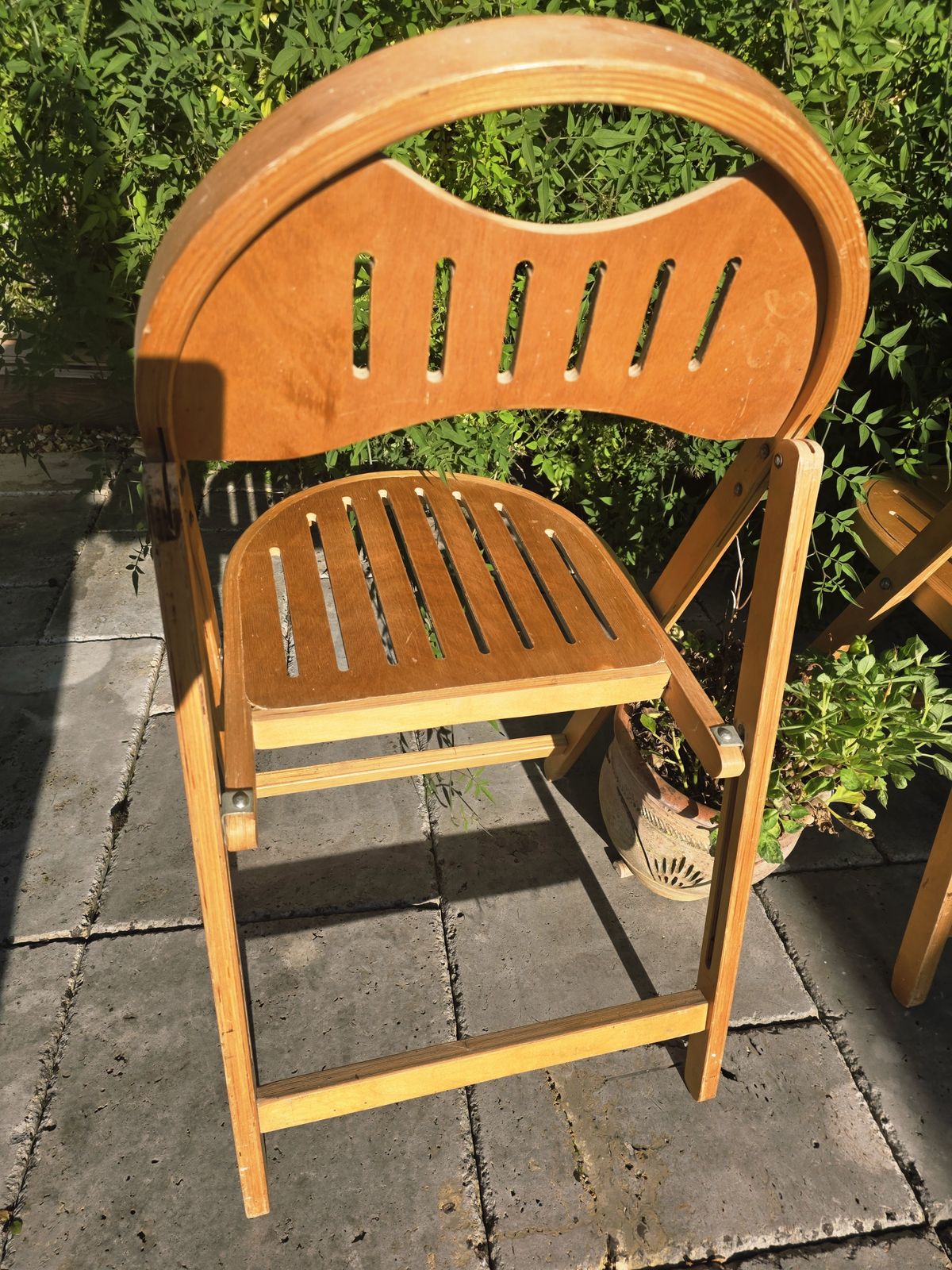 289.0 Trio Of 1950's Folding Chairs By Bentwood Otk (27) photo
