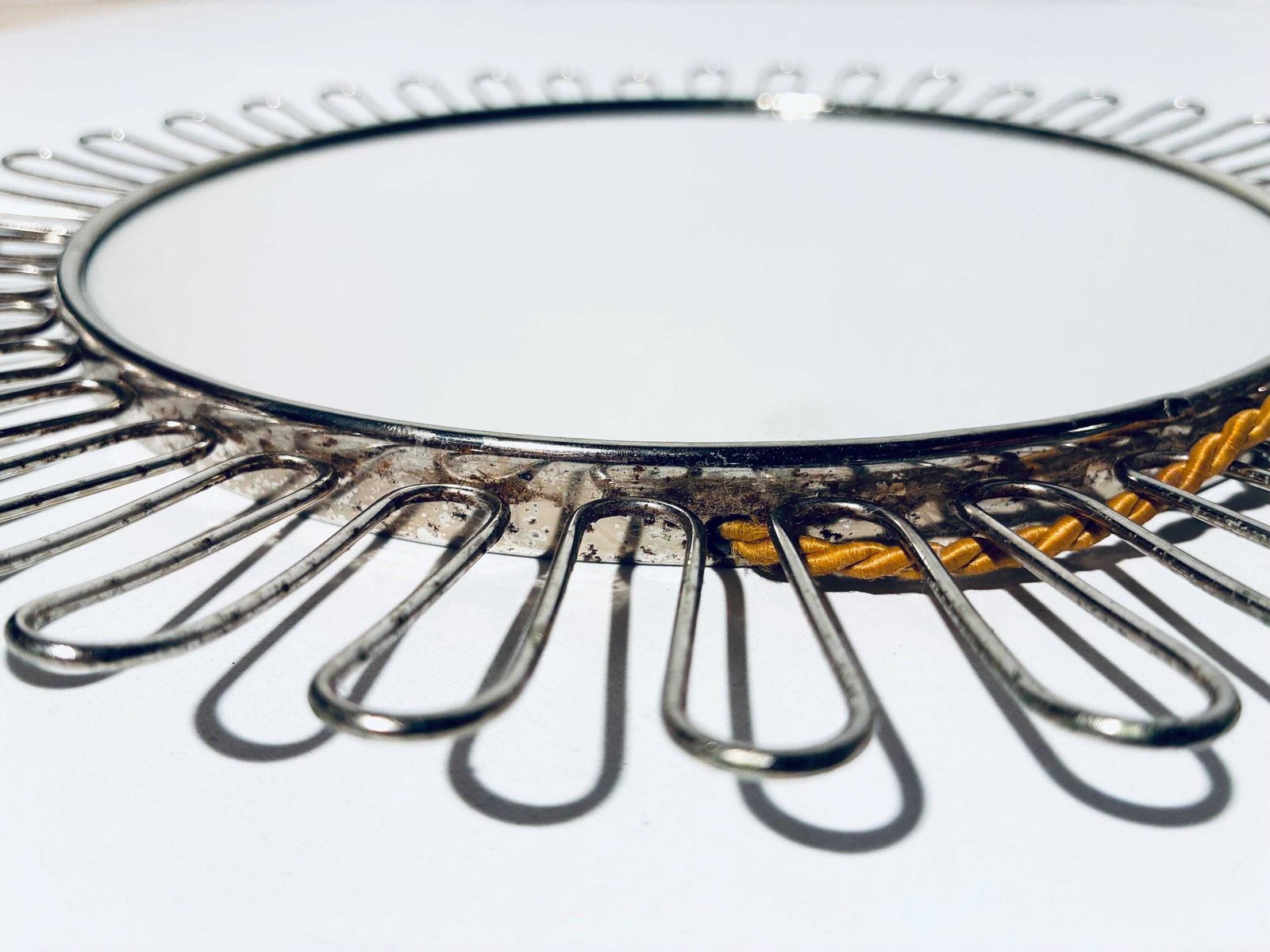 Round Sunbeam Metal Circular Mirror / 1960s Mid Century Vintage Decor photo buy